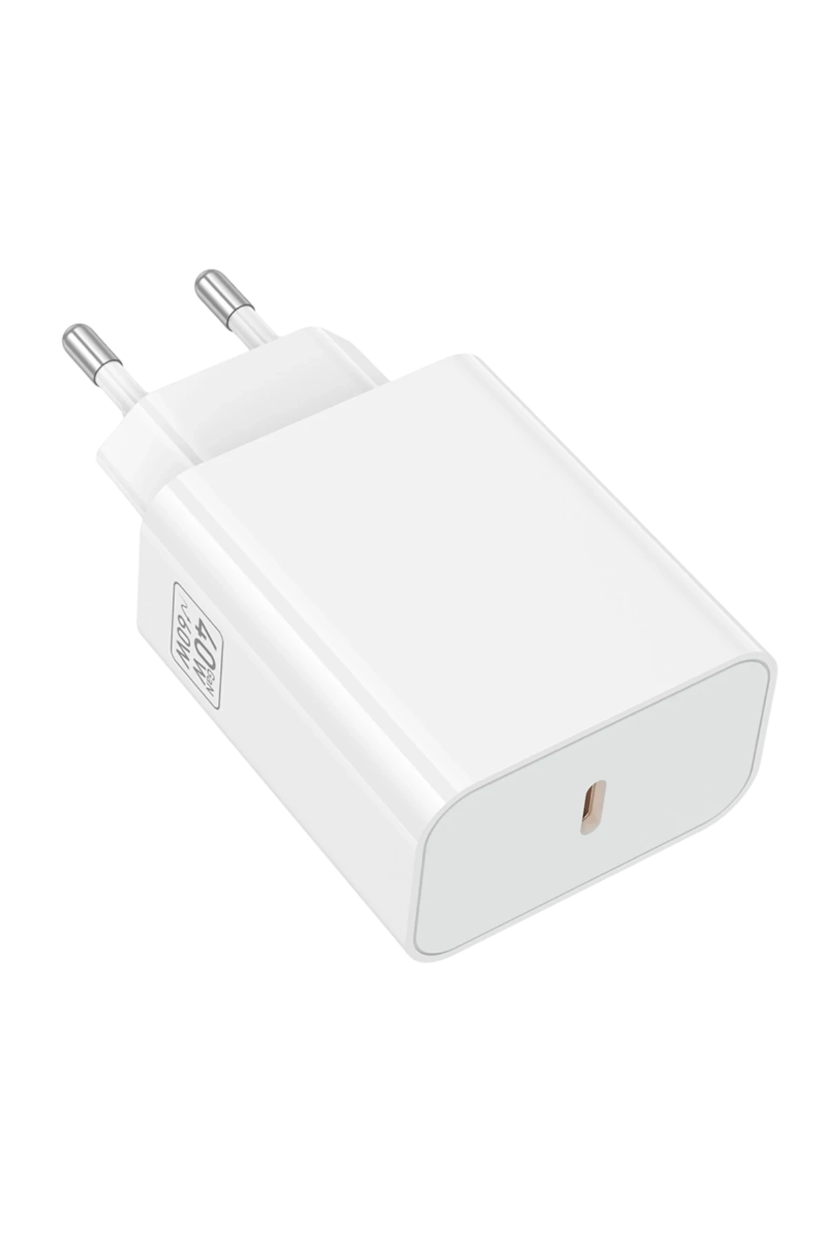 Hoco. C162A 40W PD Destekli Type-C Tek Port EU Şarj Adaptörü - Beyaz