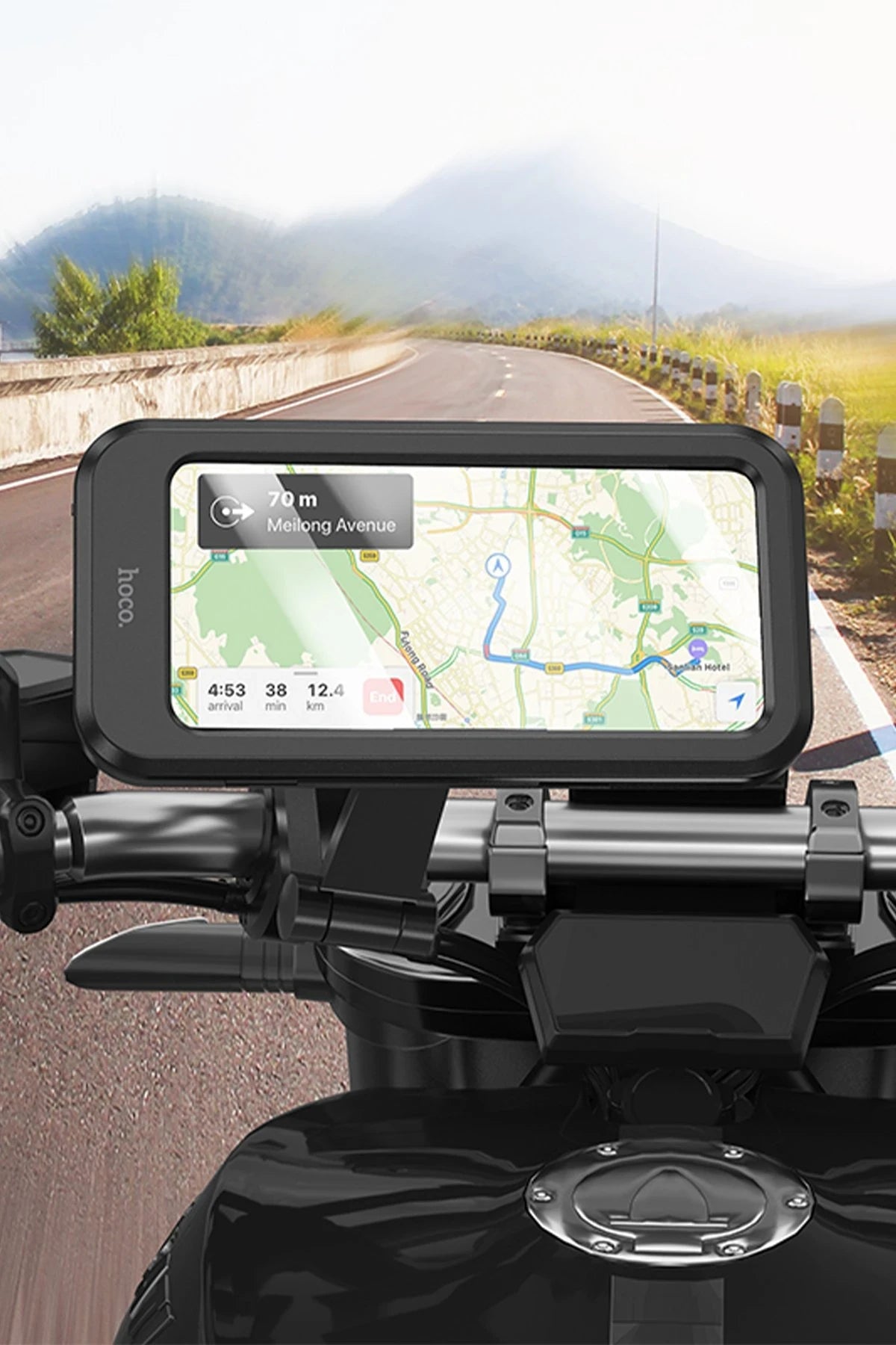 Hoco. CA101 Su Geçirmez Motosiklet Telefon Tutucu - Siyah