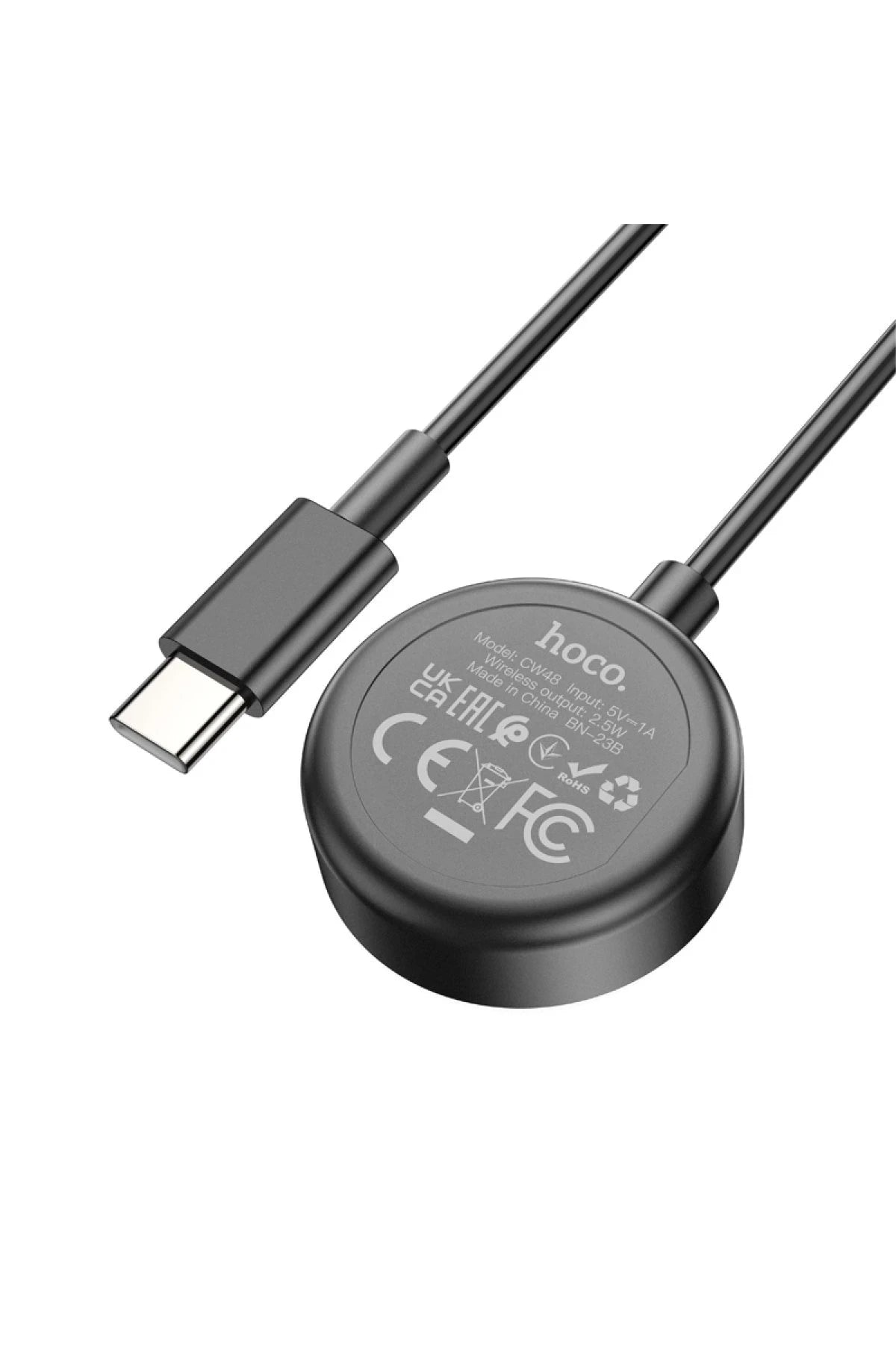 Hoco. CW48 Kablosuz Manyetik Akıllı Saat Şarjı - Siyah