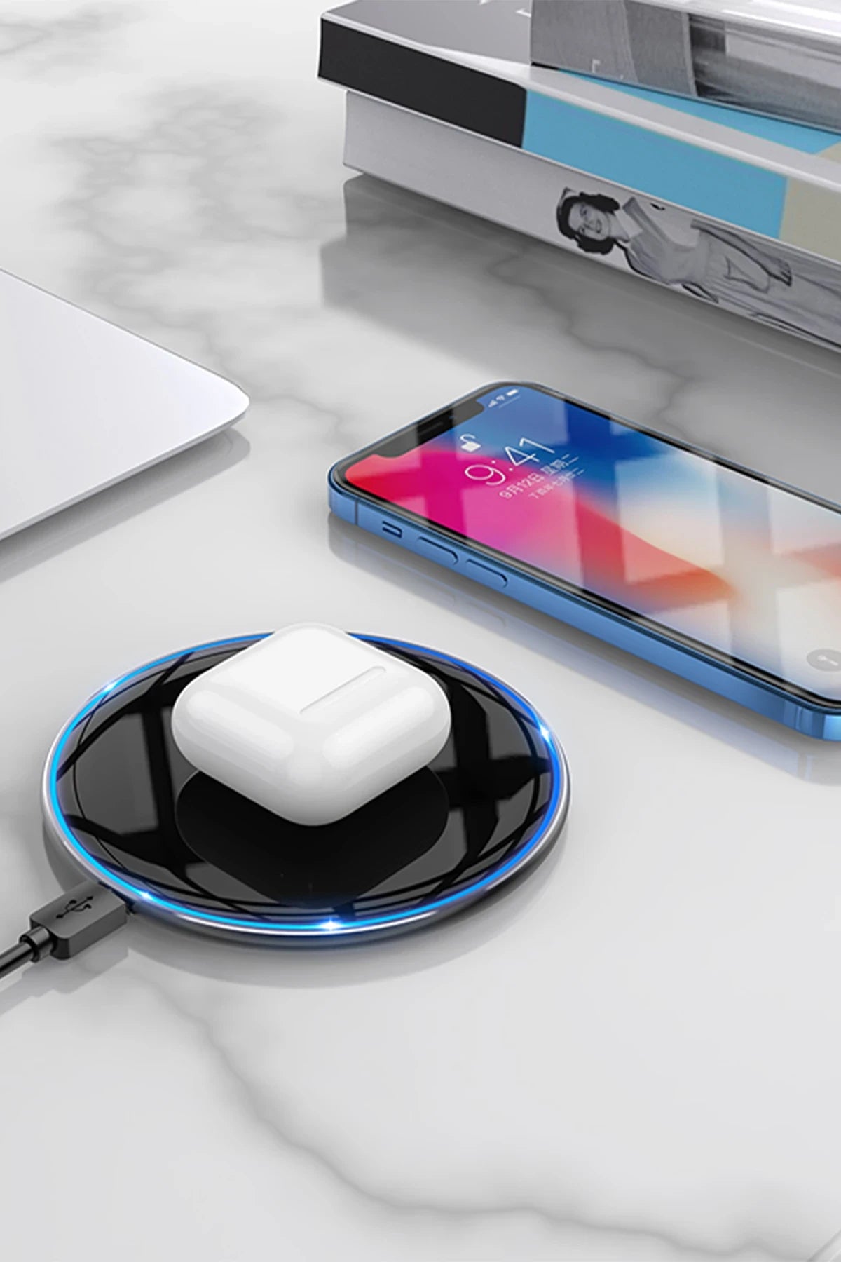 Hoco. CW6 Pro Easy 15W 1M Kablosuz Magsafe Şarj Cihazı - Siyah