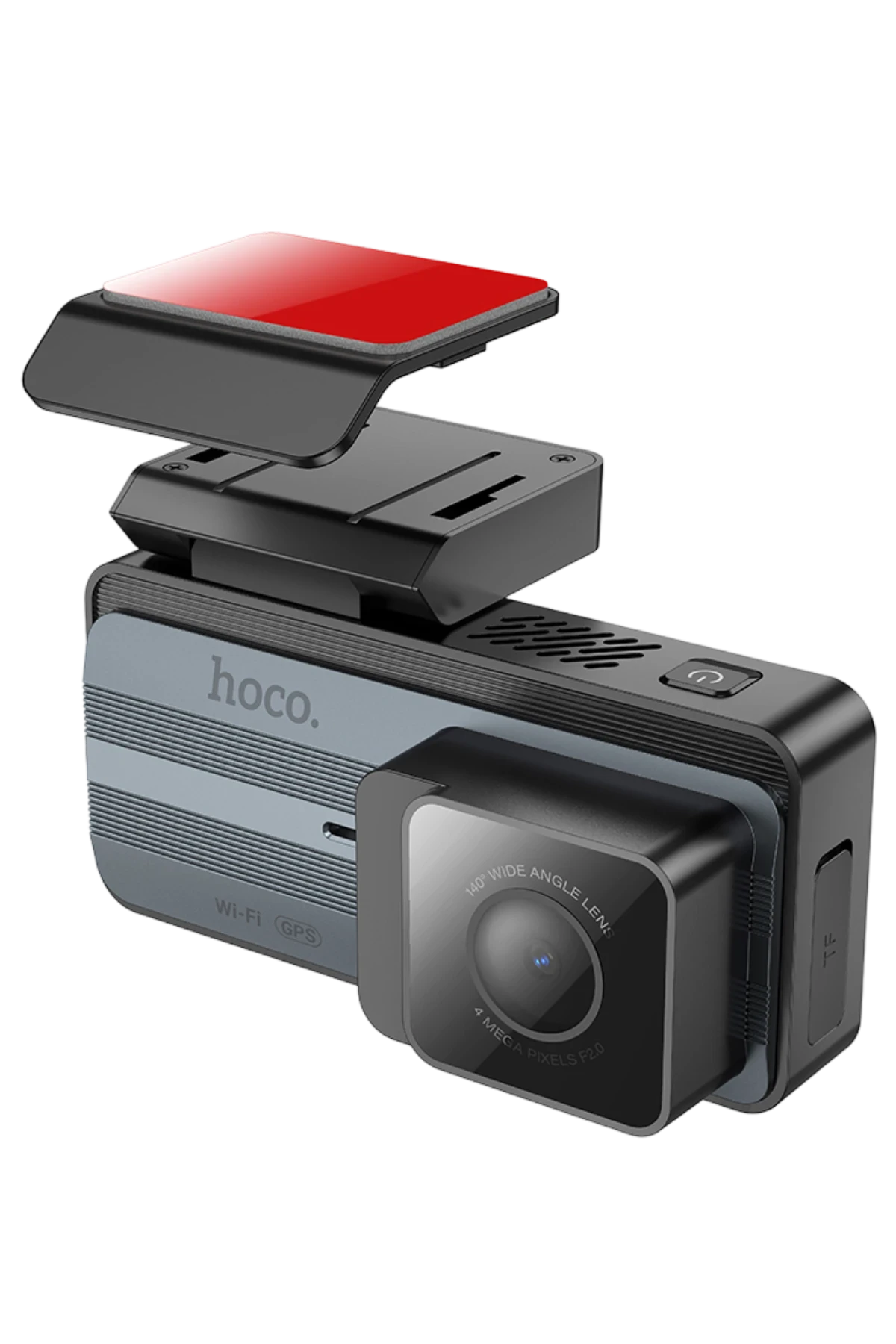 Hoco. DV12 2K GPS Destekli Ön ve Arka Kameralı Araç Kamerası - Gri