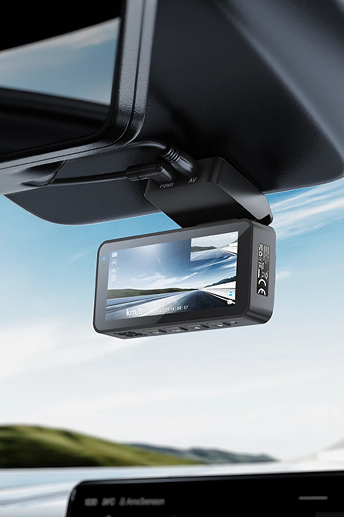 Hoco. DV12 2K GPS Destekli Ön ve Arka Kameralı Araç Kamerası - Gri