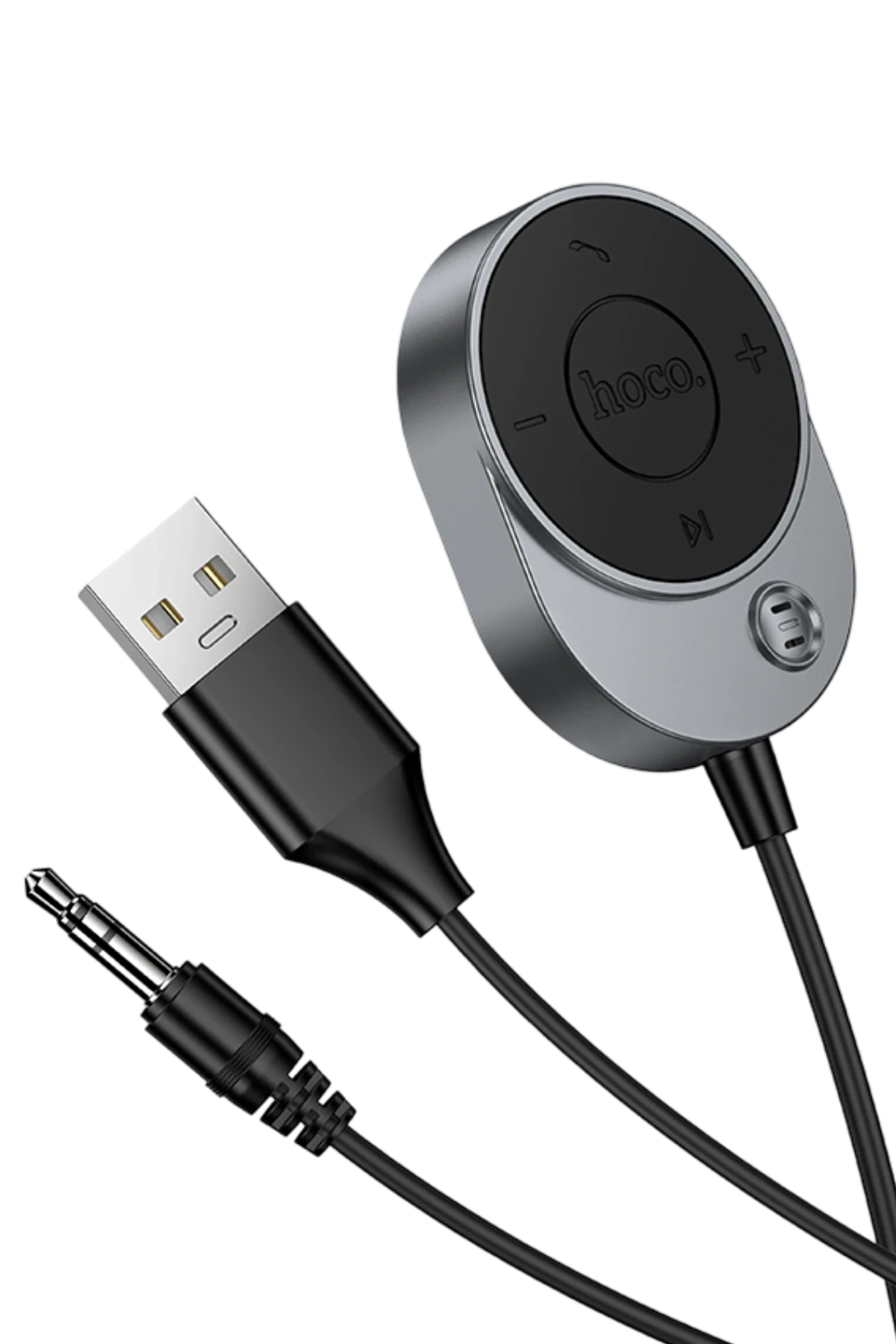 Hoco. E150 Tak Çalıştır AUX Bluetooth Ses Dönüştürücü - Gri