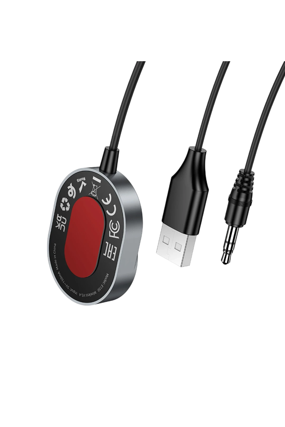 Hoco. E150 Tak Çalıştır AUX Bluetooth Ses Dönüştürücü - Gri