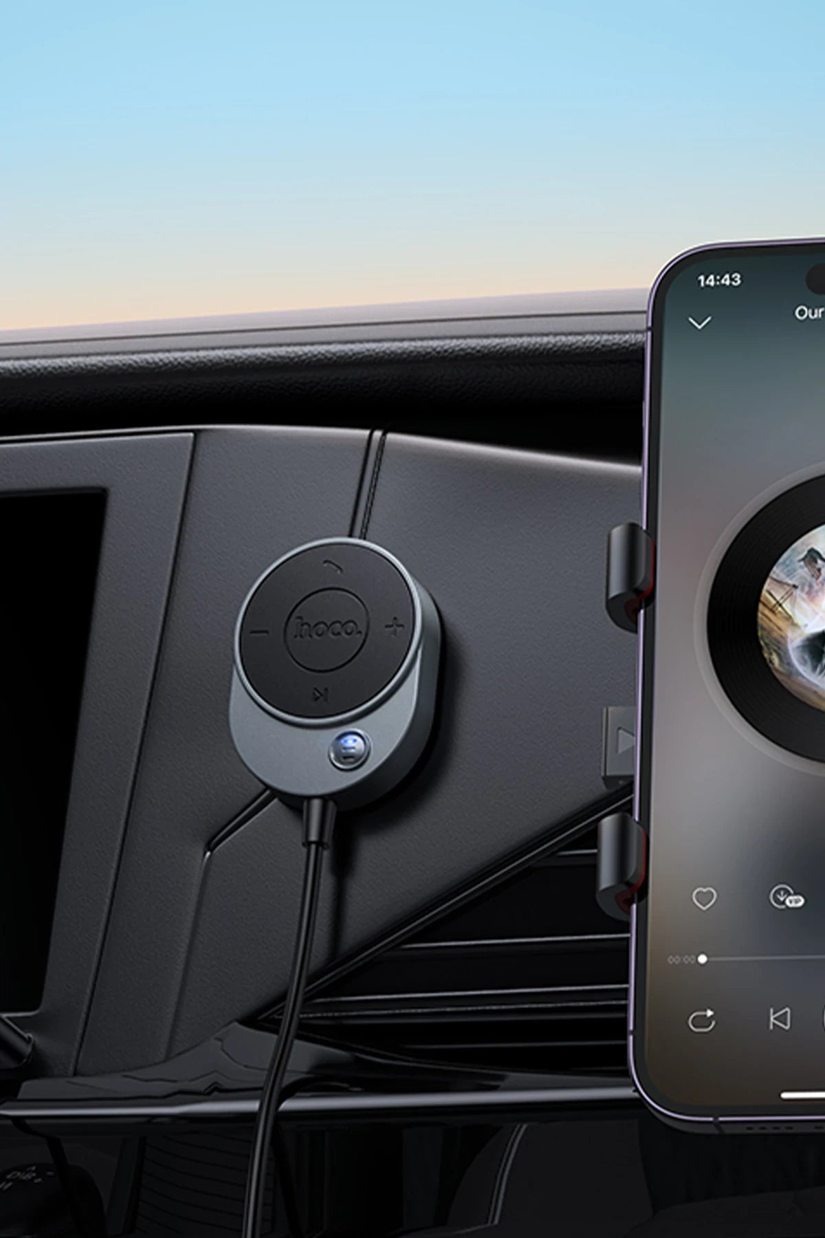 Hoco. E150 Tak Çalıştır AUX Bluetooth Ses Dönüştürücü - Gri