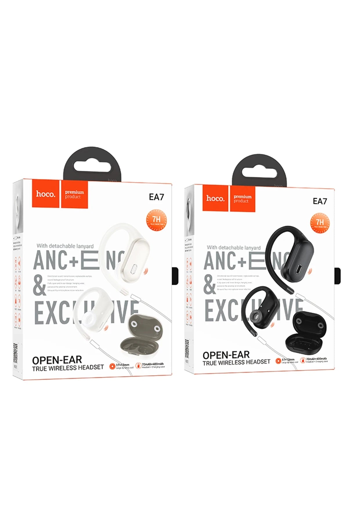 Hoco. EA7 Suerte Aktif Gürültü Önleyici Özellikli Bluetooth 5.4 Destekli Kablosuz TWS Kulaklık - Siyah