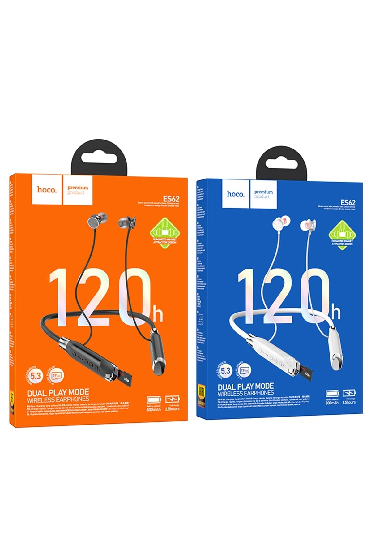 Hoco. ES62 BT 5.3 Gürültü Engelleyici Özellikli Boyun Askılı Bluetooth Kablosuz Kulaklık - Gri