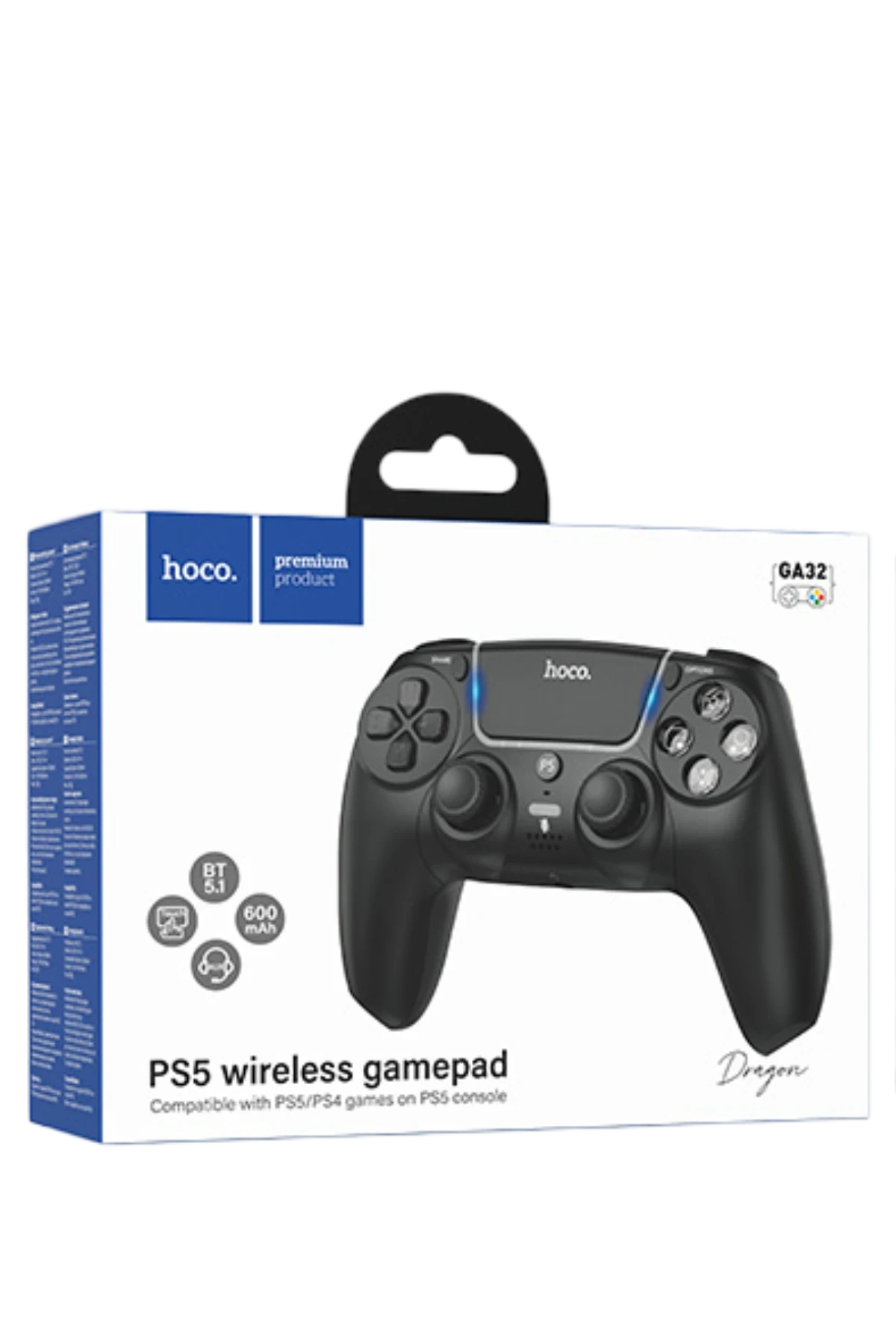 Hoco. GA32 Dragon PS5 Uyumlu Kablosuz Oyun Kolu - Beyaz