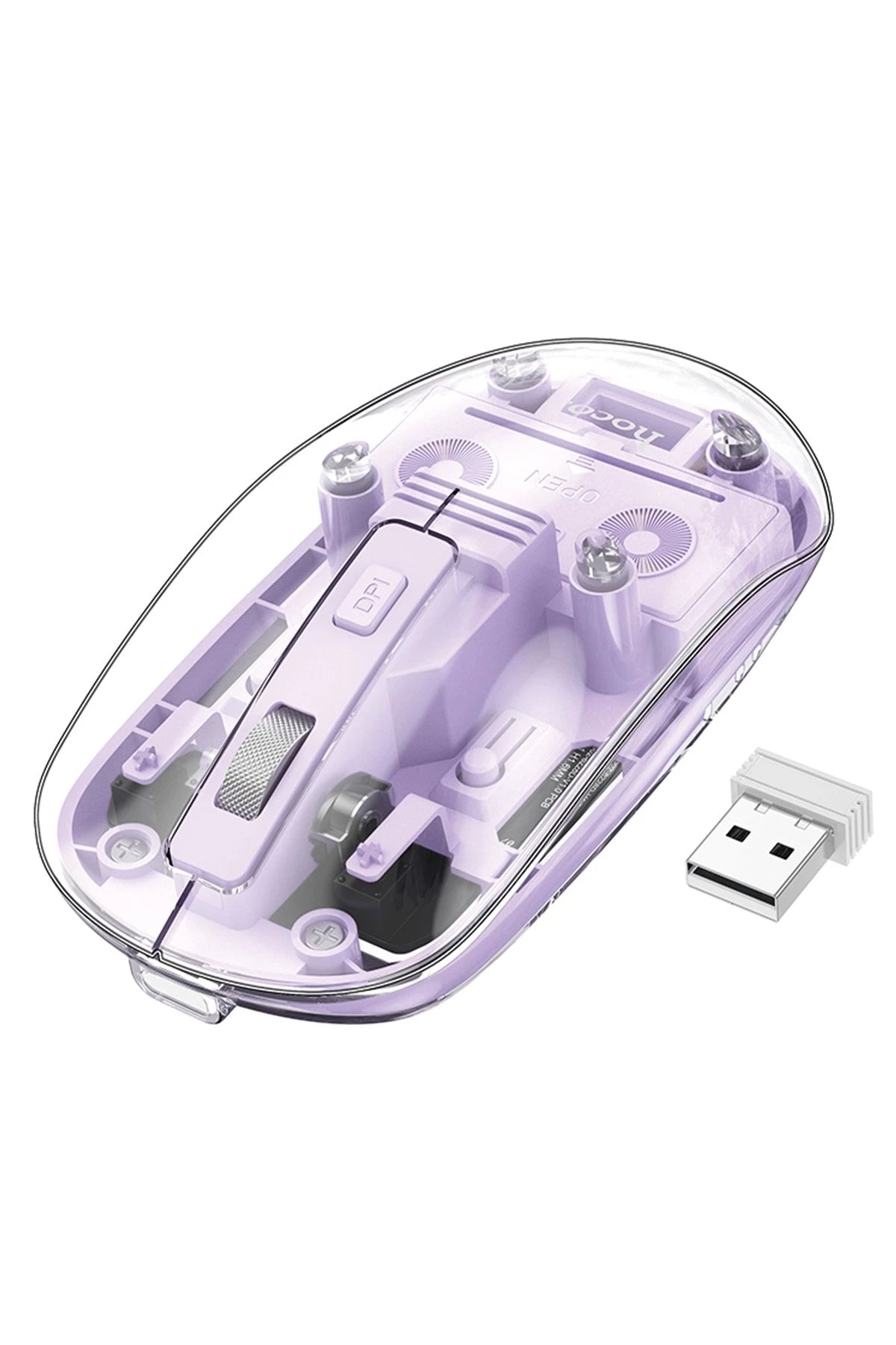 Hoco. GM29 2.4G Mysterious Business Çift Modlu Sessiz Kablosuz Mouse - Mor