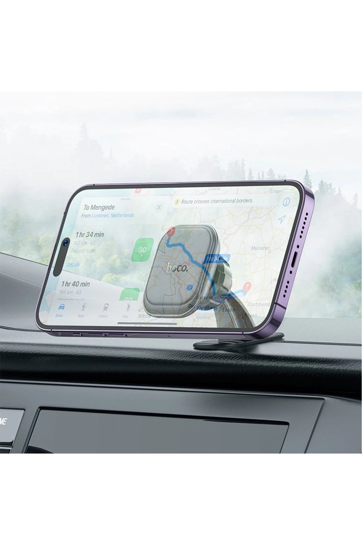 Hoco. H30 Yapışkanlı Manyetik Magsafe Araç Tutucu - Siyah