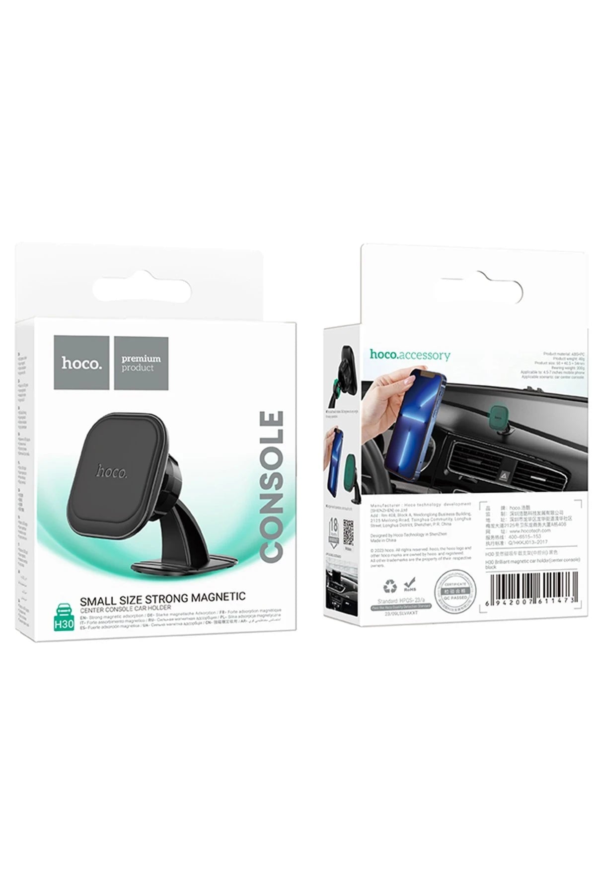 Hoco. H30 Yapışkanlı Manyetik Magsafe Araç Tutucu - Siyah