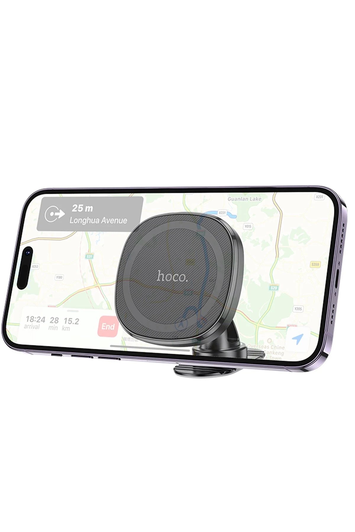 Hoco. H35 Cheetah Yapışkanlı Manyetik Magsafe Araç Tutucu - Siyah