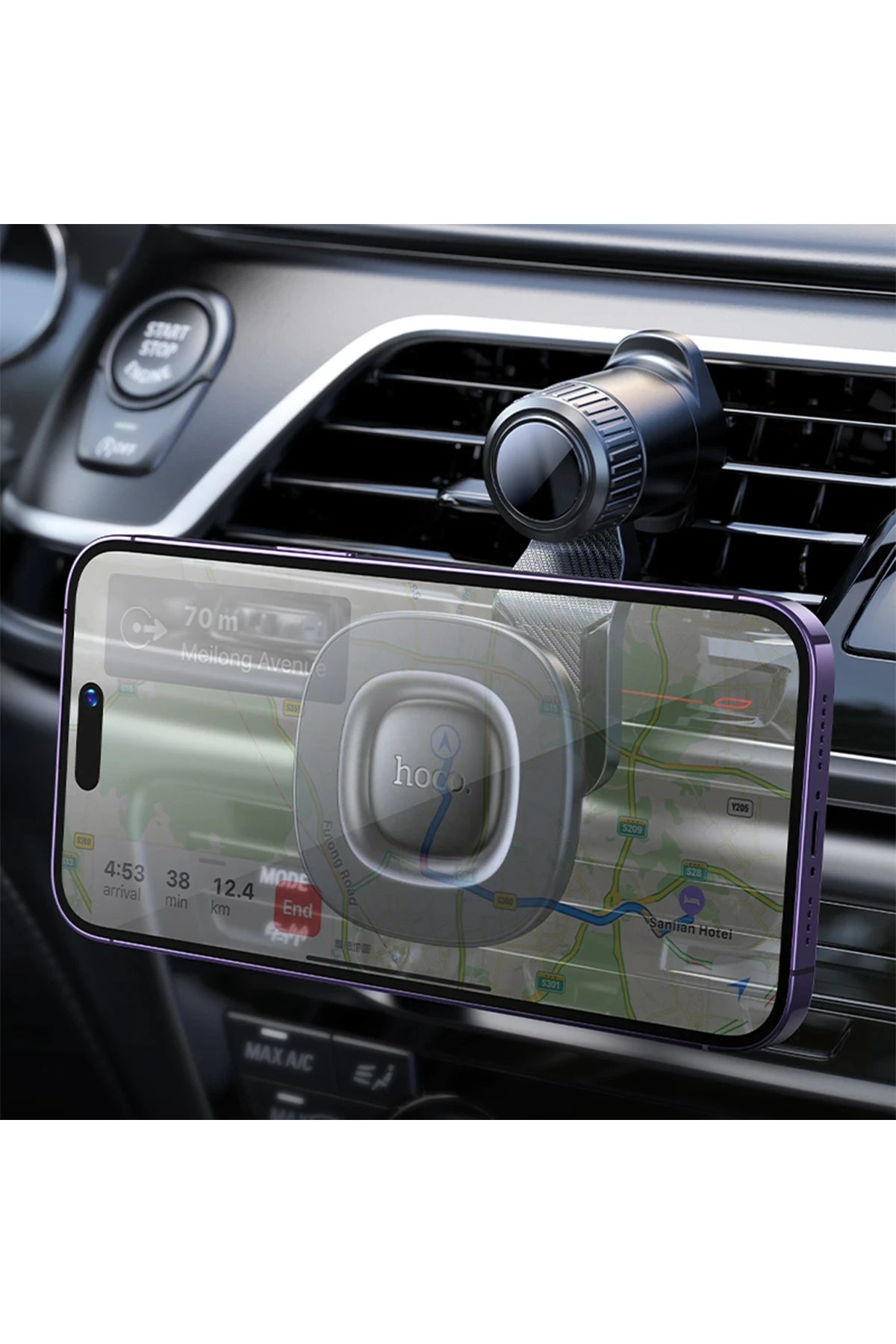 Hoco. H74 Crown Ring Manyetik Araç Tutucu - Siyah