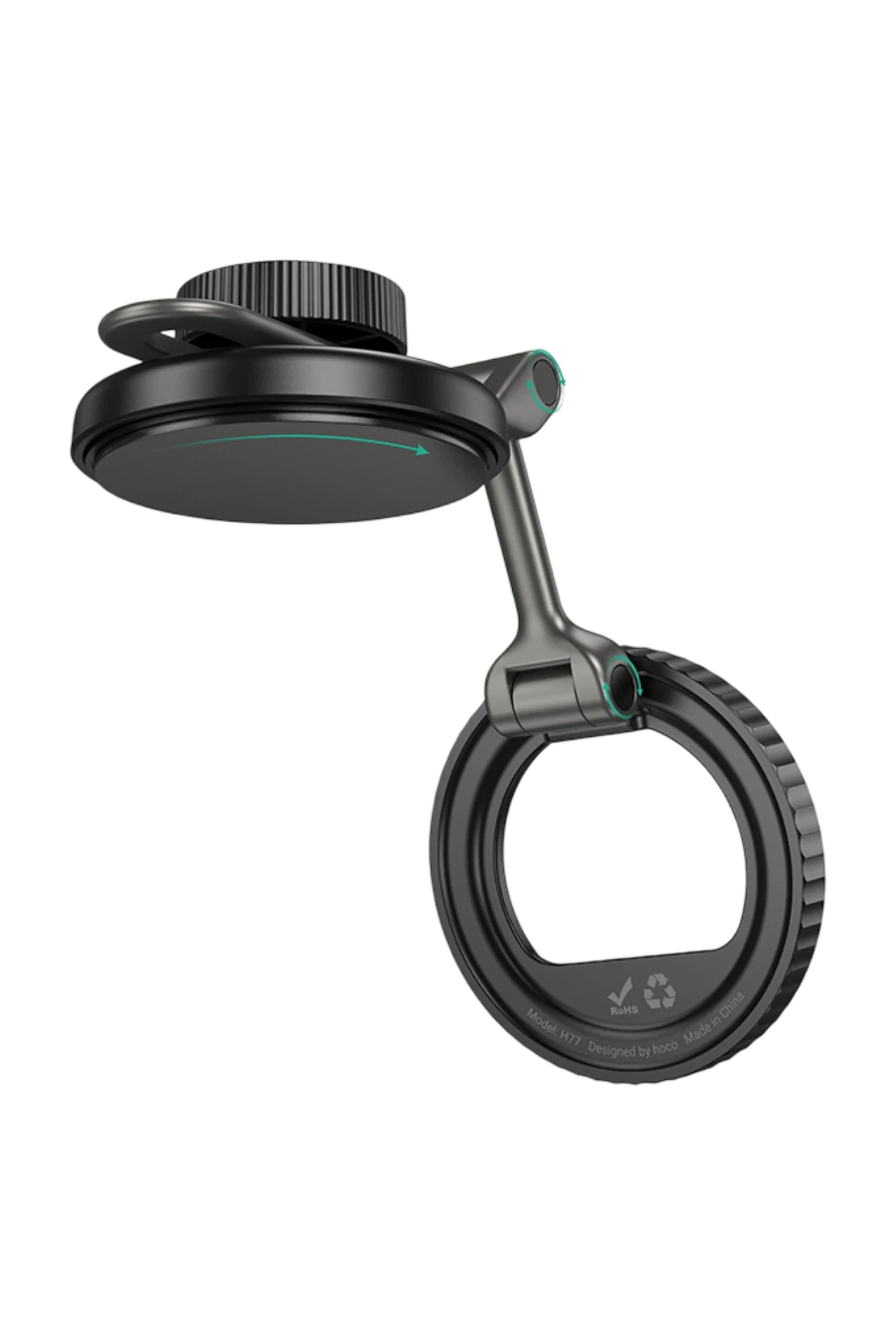 Hoco. H77 Yapışkanlı Katlanabilir 360 Dönebilen Manyetik Magsafe Araç Tutucu - Siyah