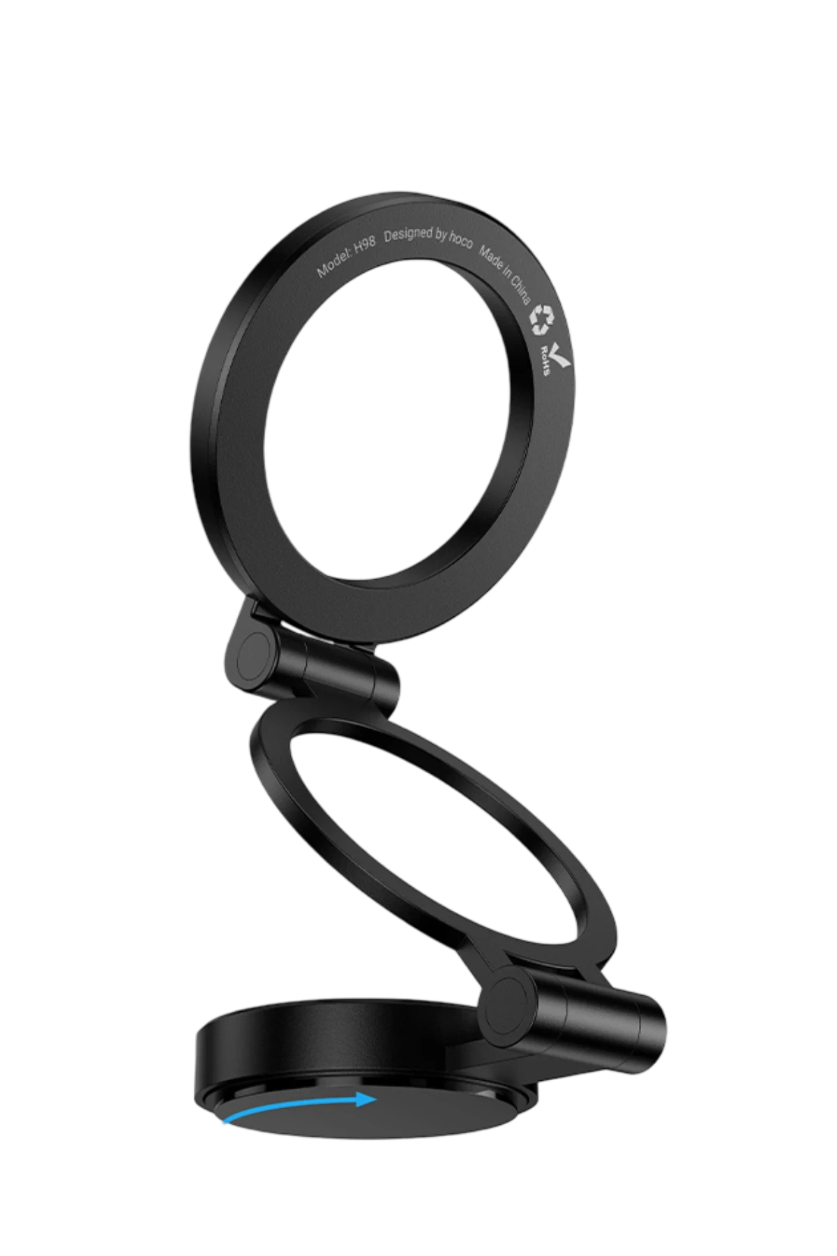 Hoco. H98 Rider 360 Derece Dönen Yapışkanlı Katlanabilir Manyetik Magsafe Araç Tutucu - Siyah