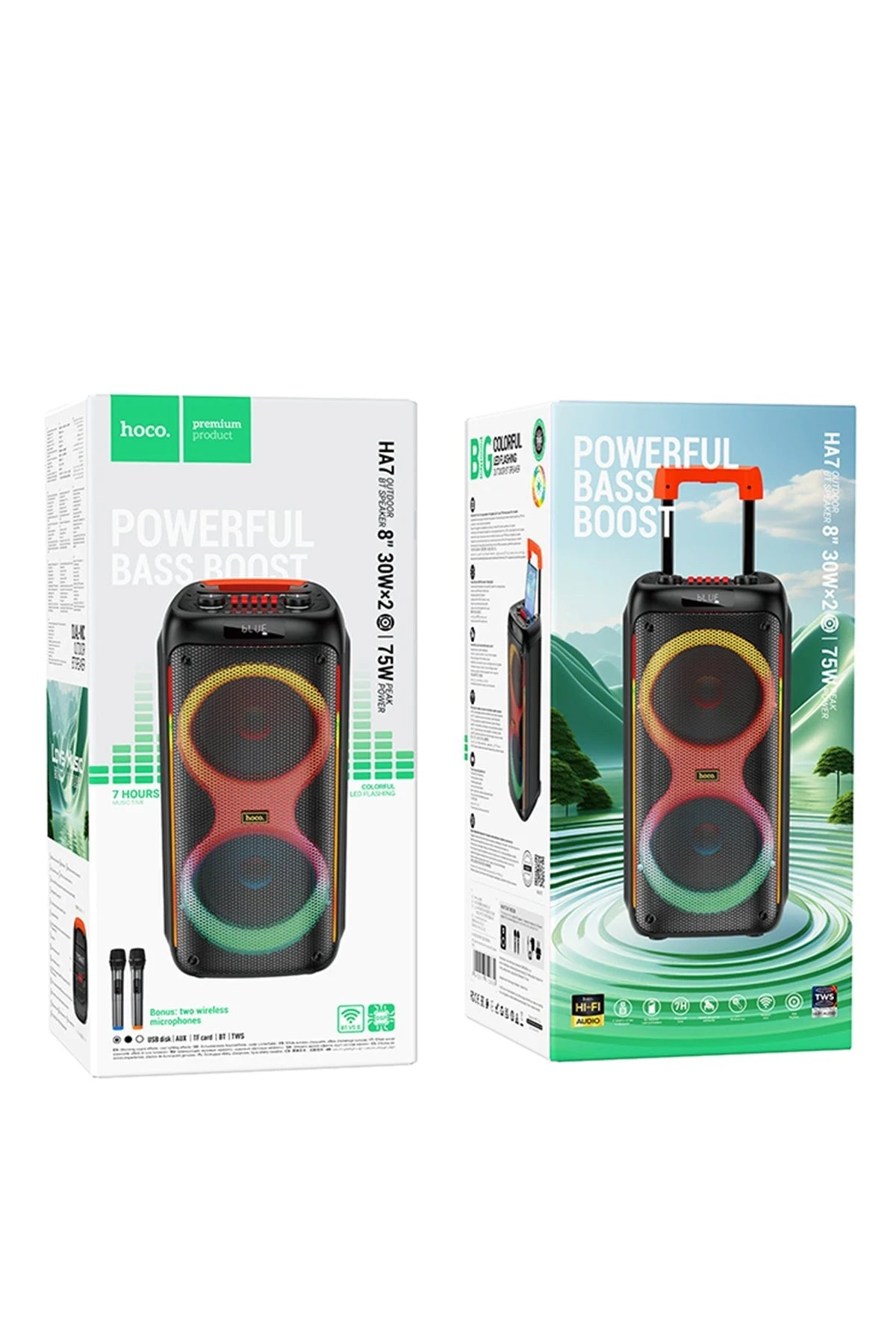 Hoco. HA7 Leader Mikrofonlu Bluetooth Kablosuz Hoparlör - Siyah