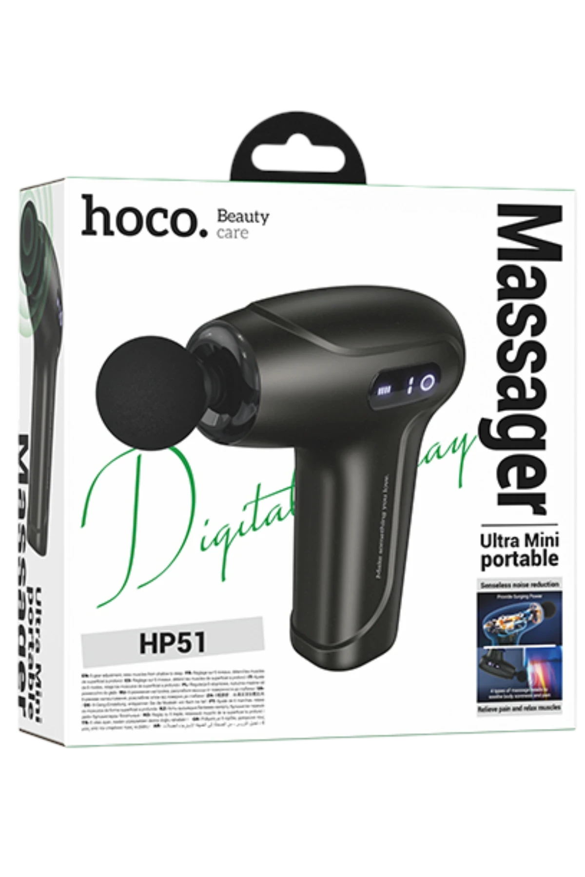 Hoco. HP51 Sessiz Mini Kablosuz Masaj Aleti - Siyah