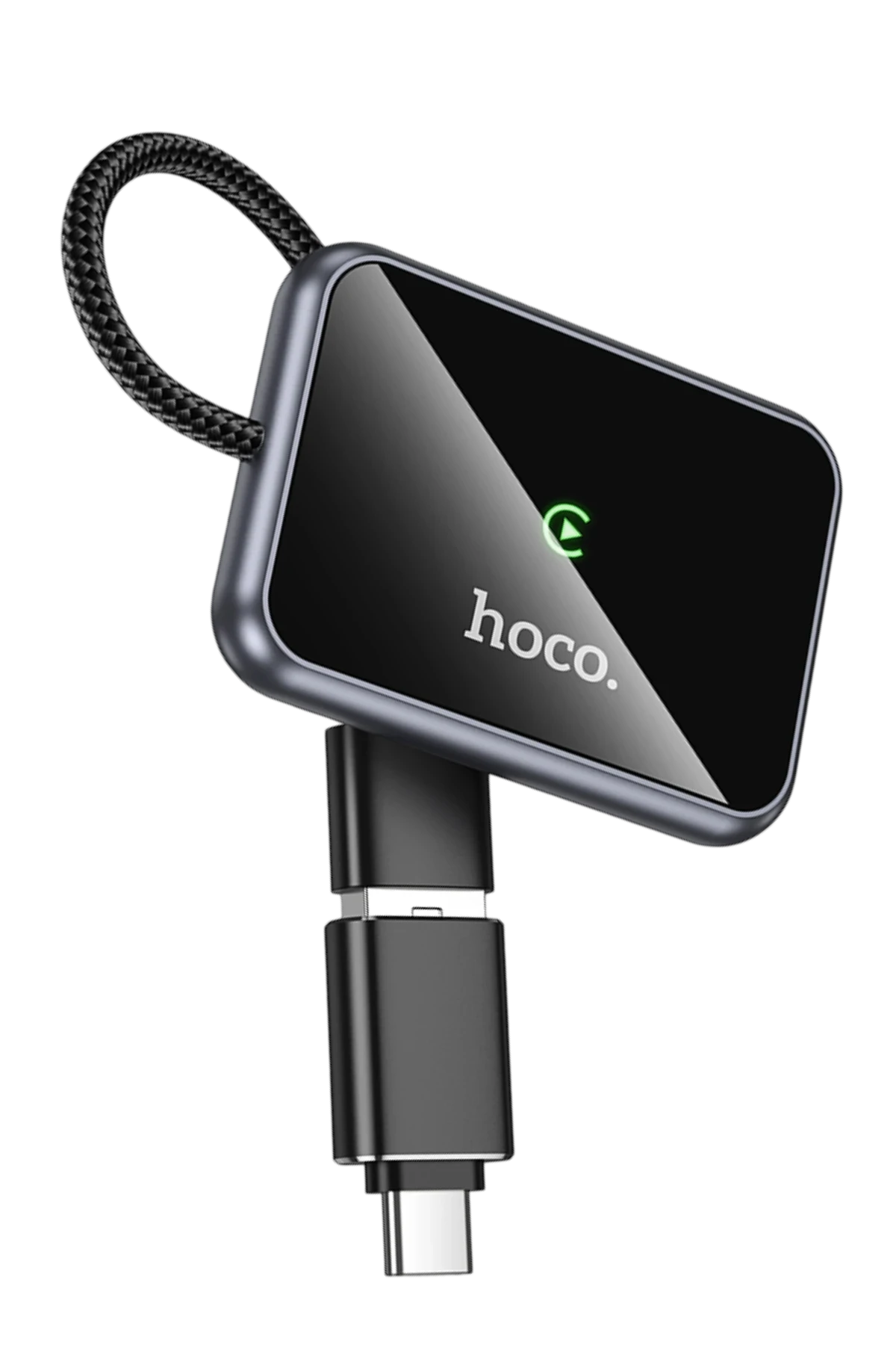 Hoco. HU1 Way 2in1 Type-C to USB Dönüştürücülü Kablosuz CarPlay Adaptör - Siyah