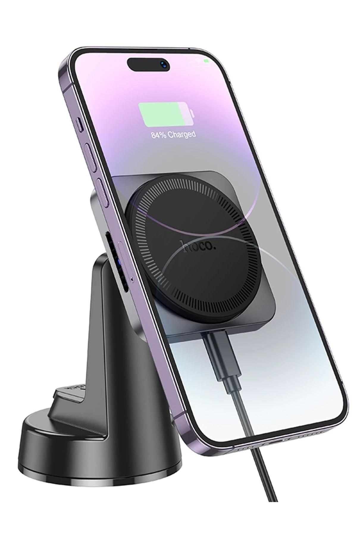 Hoco. HW16 Vantuzlu 15W Kablosuz Şarjlı Magsafe Manyetik Tutucu - Siyah