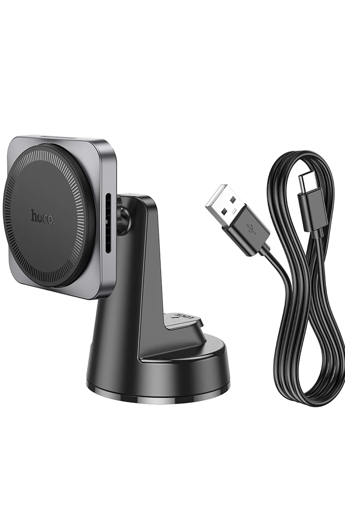 Hoco. HW16 Vantuzlu 15W Kablosuz Şarjlı Magsafe Manyetik Tutucu - Siyah