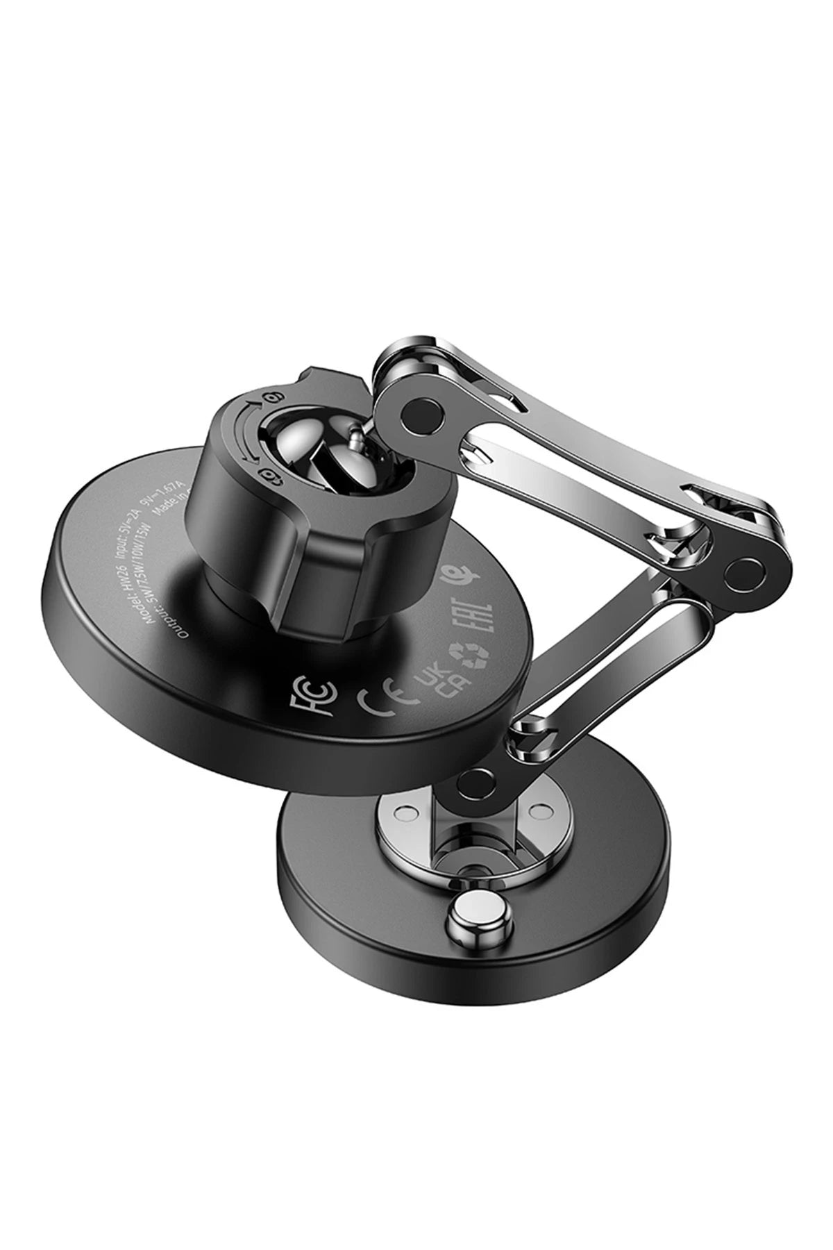 Hoco. HW26 Yapışkanlı Manyetik Hızlı Şarj Magsafe Araç Tutucu - Siyah