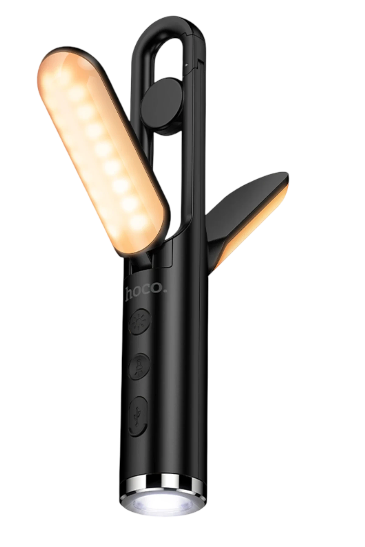 Hoco. HX13 2in1 Çok Fonksiyonlu Kamp Işığı - Siyah