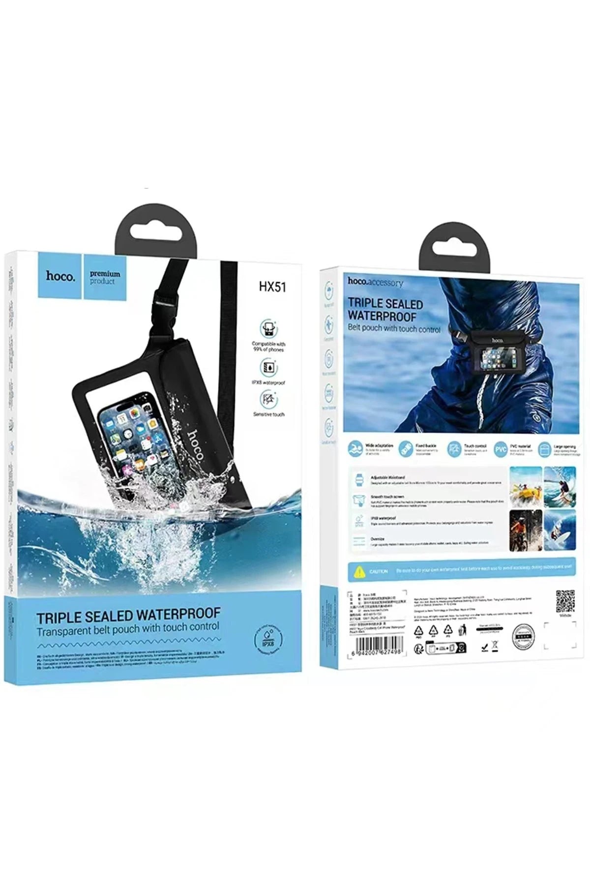 Hoco. HX51 Tribute IPX8 Özellikli Su Geçirmez Kılıf - Siyah