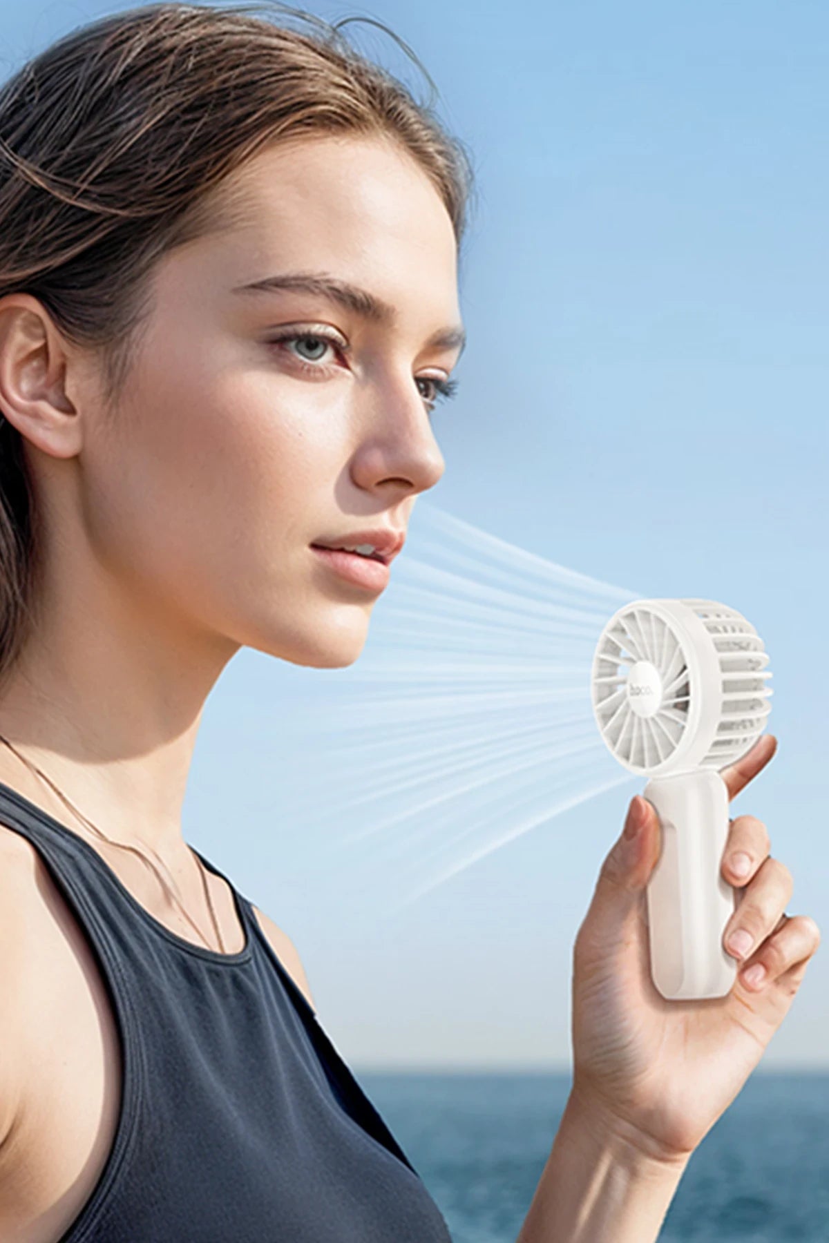 Hoco. HX60 Nimble El Tipi ve Masaüstü Soğutucu Fan - Beyaz