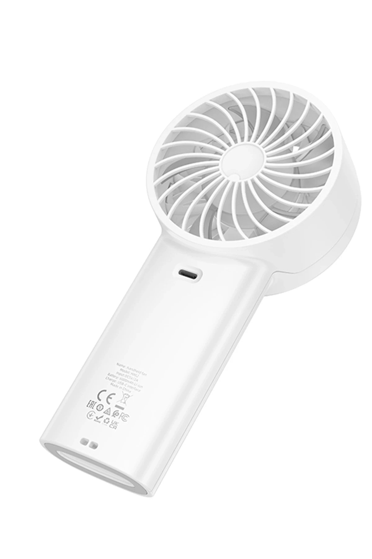 Hoco. HX62 Endless Dijital Göstergeli El Tipi ve Masaüstü Soğutucu Fan - Beyaz