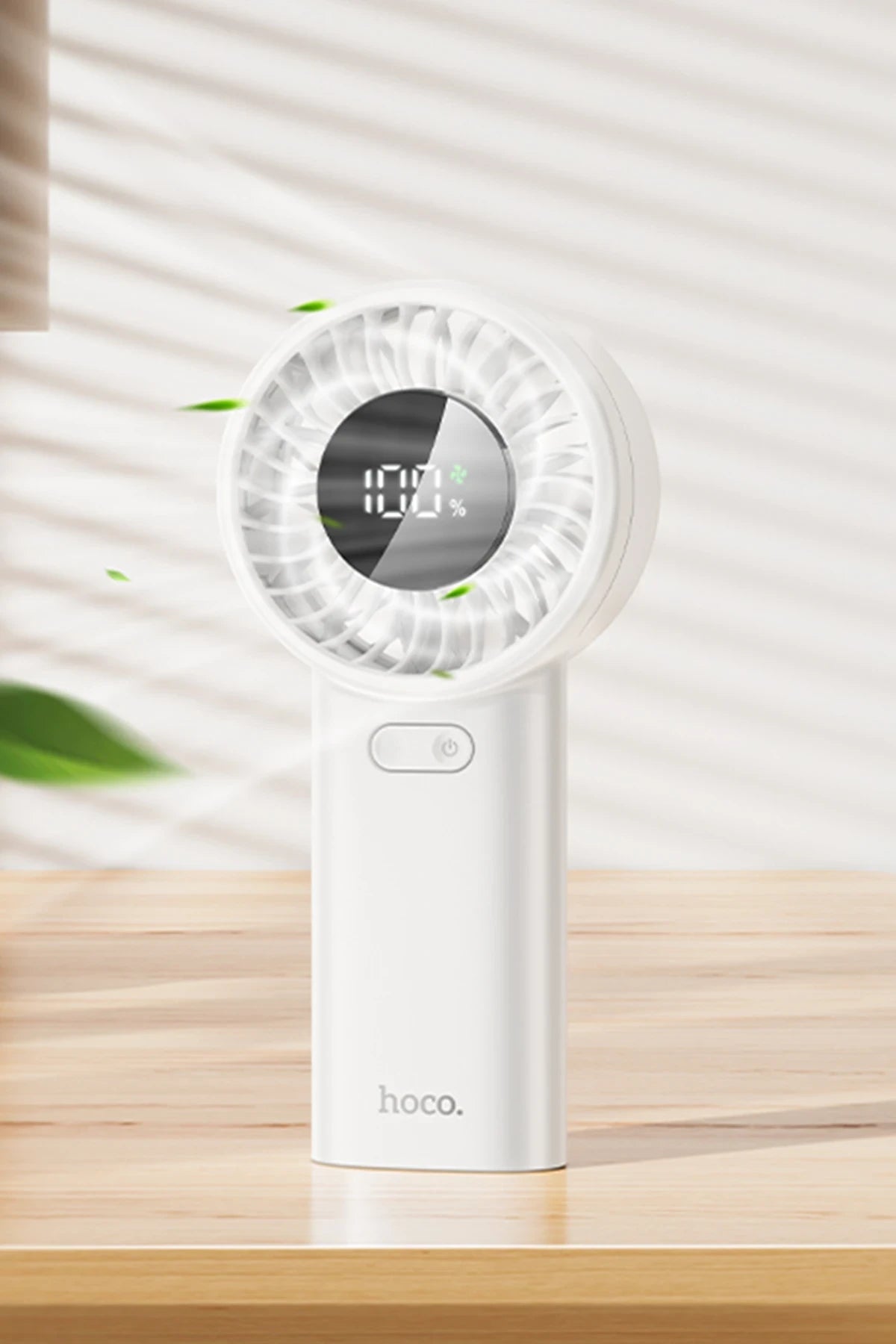 Hoco. HX62 Endless Dijital Göstergeli El Tipi ve Masaüstü Soğutucu Fan - Beyaz