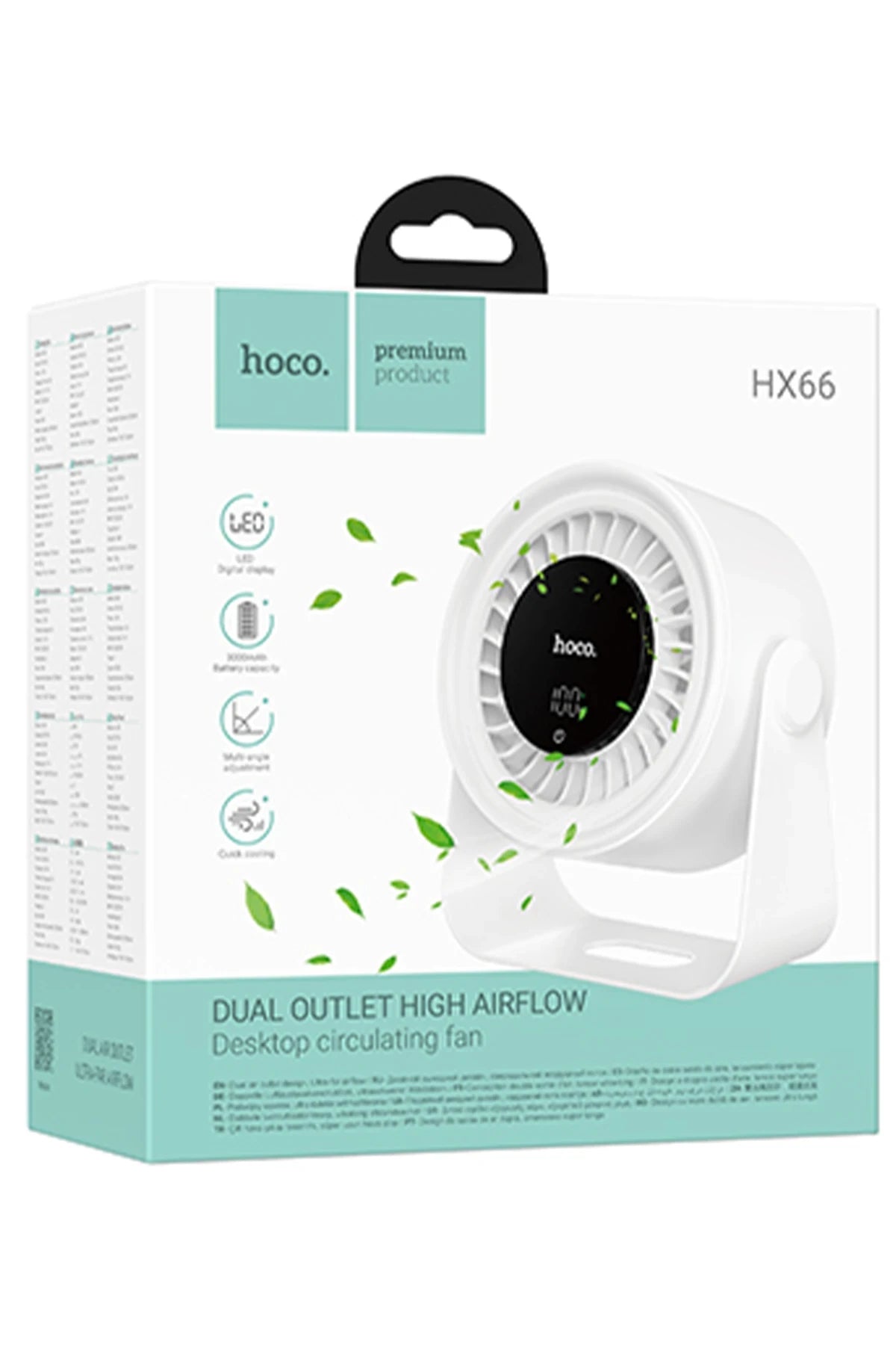 Hoco. HX66 Masaüstü Hava Sirkülasyon Soğutucu Fan - Beyaz
