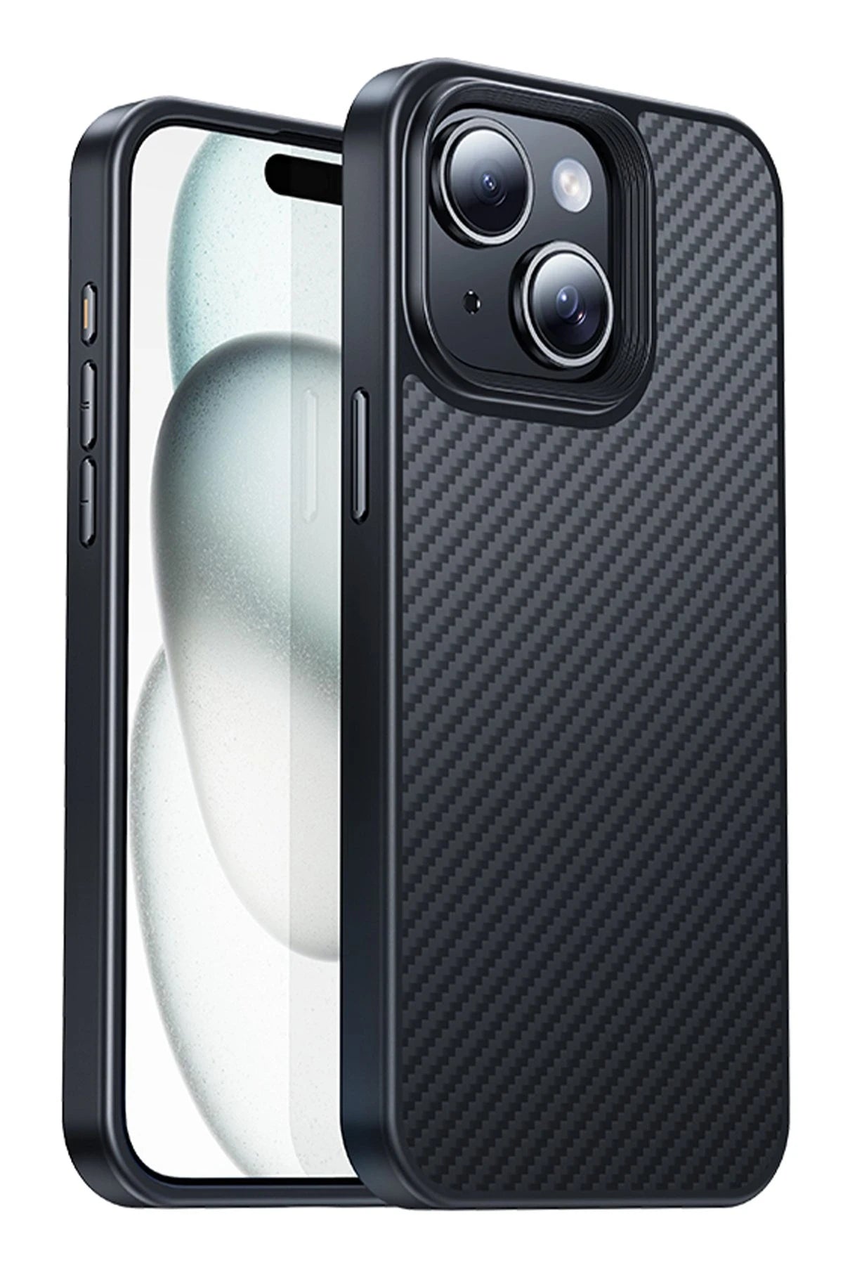 Hoco. iPhone 15 ile Uyumlu Knight Kevlar Kablosuz Şarj Özellikli Kapak - Siyah