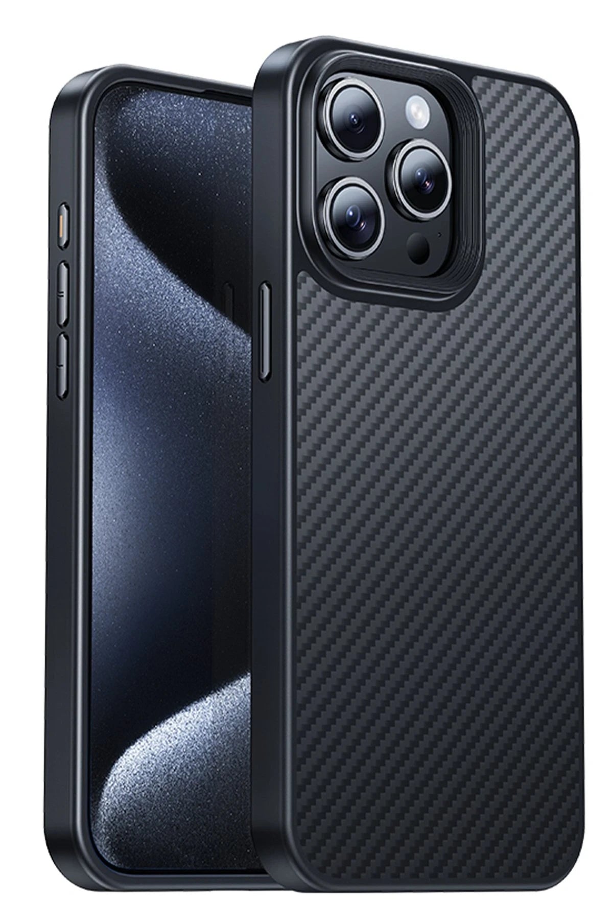 Hoco. iPhone 15 Pro ile Uyumlu Knight Kevlar Kablosuz Şarj Özellikli Kapak - Siyah