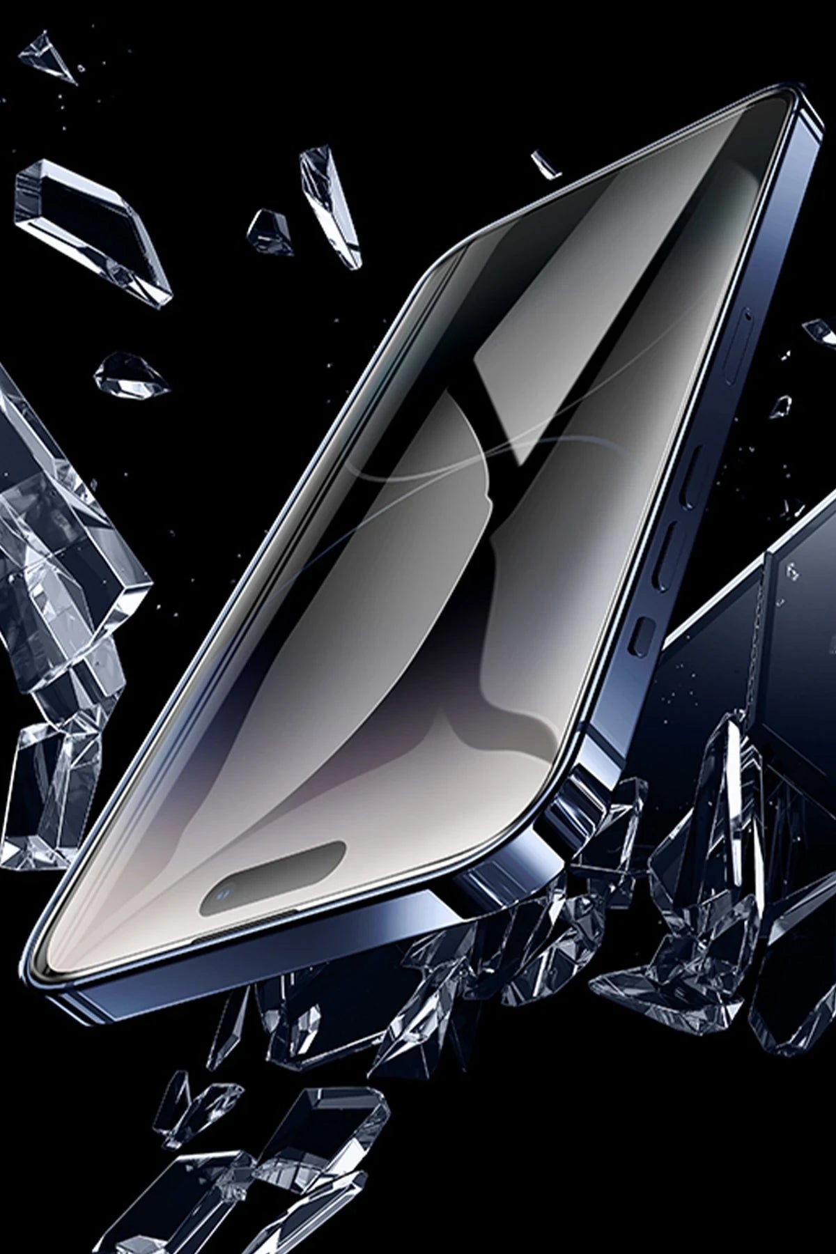 Hoco. iPhone 15 Pro Max 9D Dustproof Hayalet Cam Ekran Koruyucu - Siyah