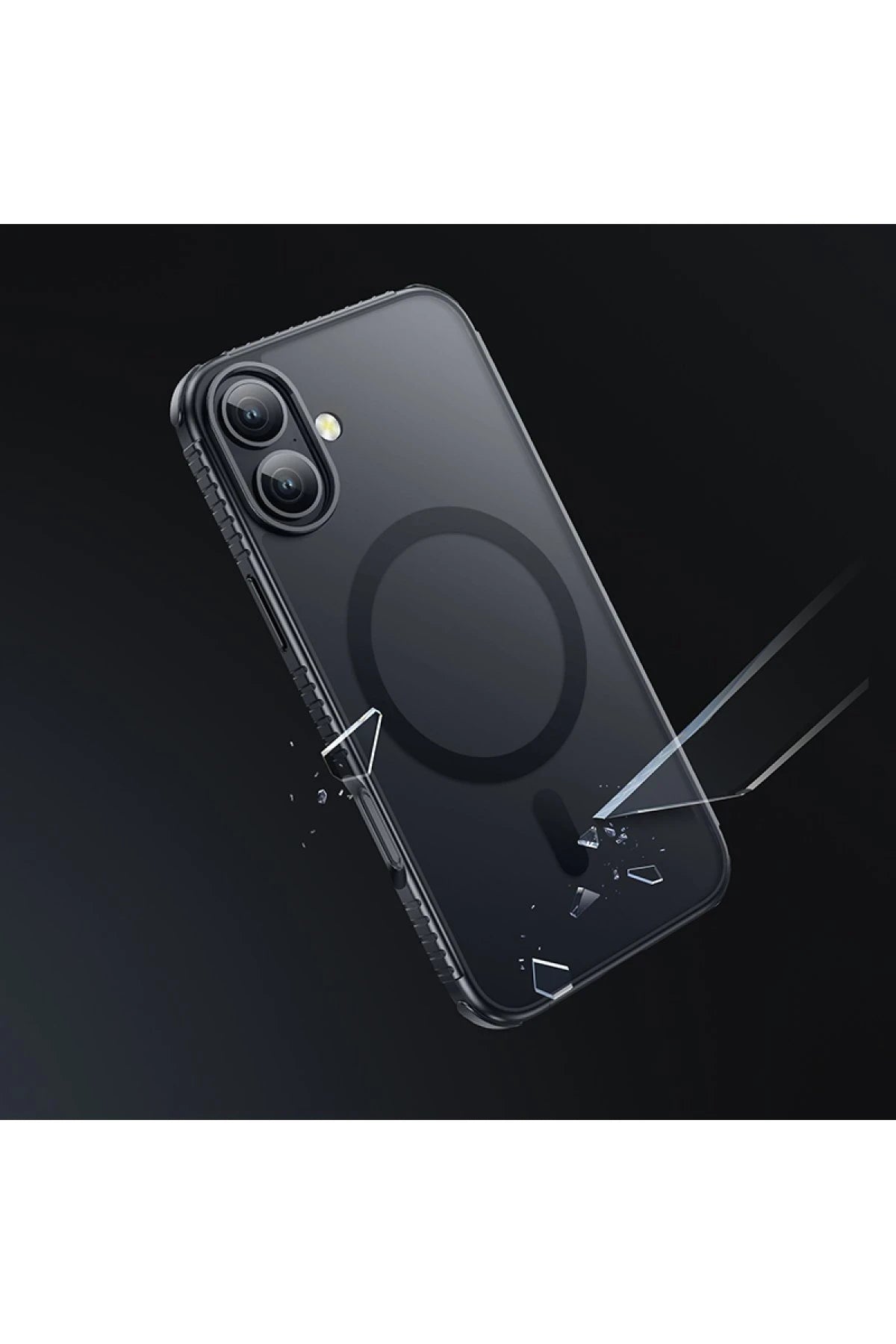 Hoco. iPhone 16 ile Uyumlu Armour Antishock Protective Kablosuz Şarj Özellikli Kapak - Beyaz