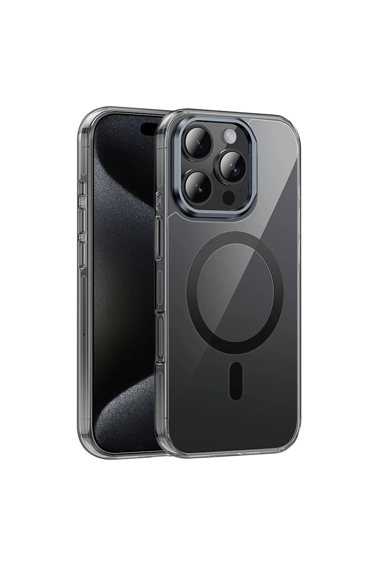 Hoco. iPhone 16 Pro ile Uyumlu Invisible Kablosuz Şarj Özellikli Kapak - Siyah