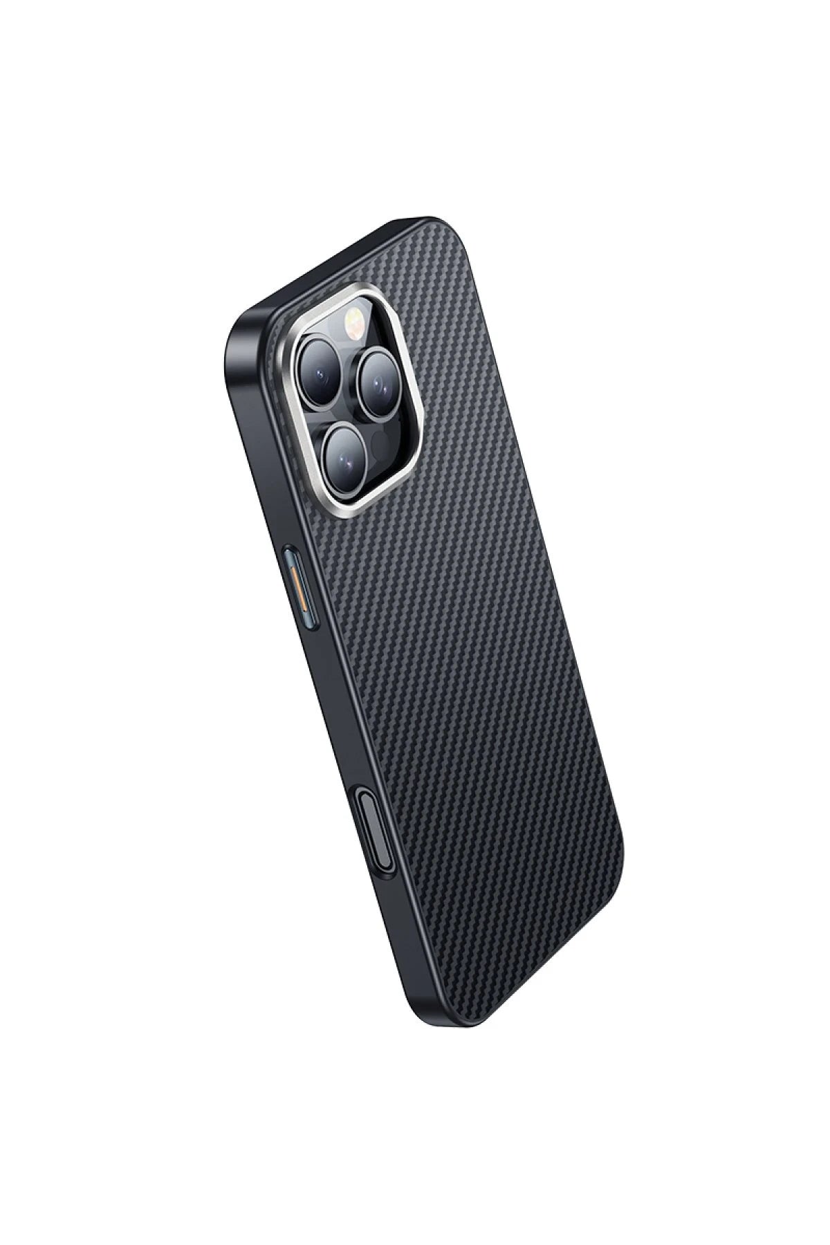 Hoco. iPhone 16 Pro Max ile Uyumlu Knight Kevlar Kablosuz Şarj Özellikli Kapak - Siyah