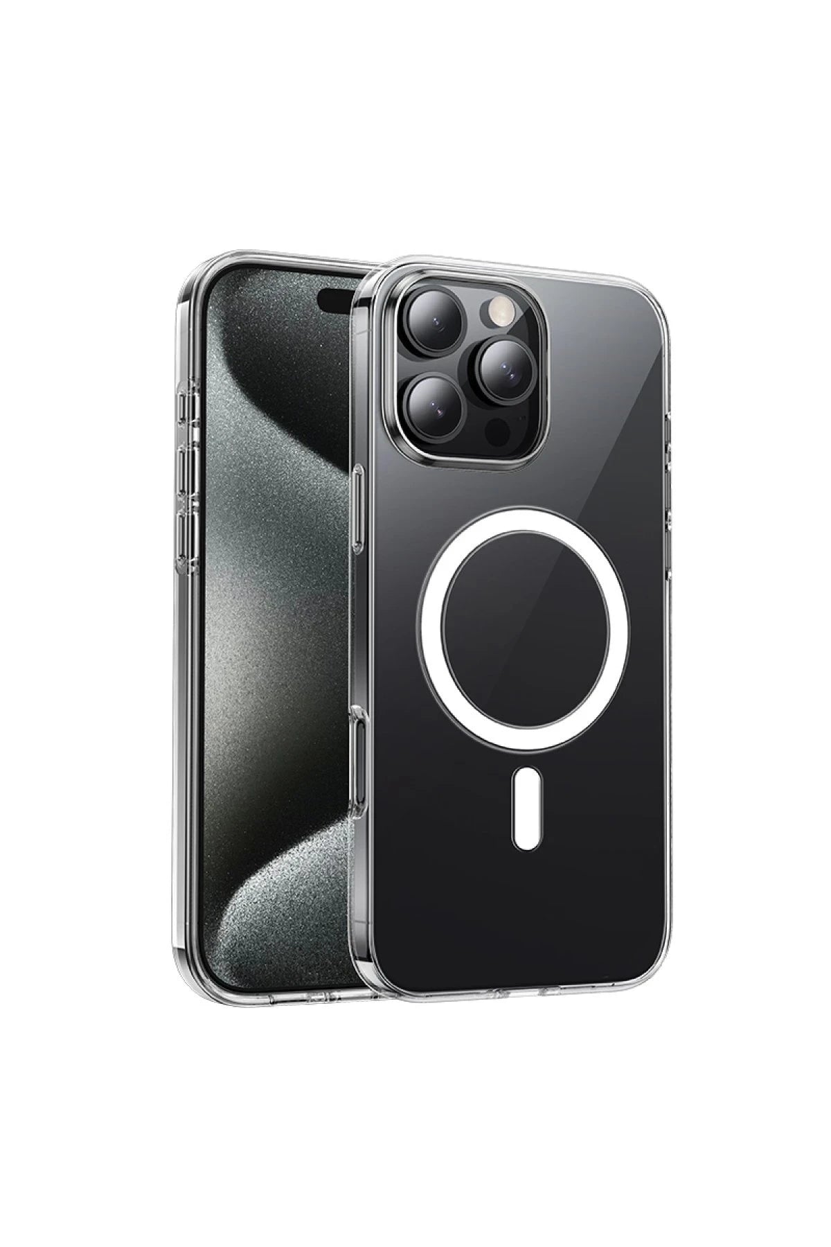 Hoco. iPhone 16 Pro Max ile Uyumlu Primary Şeffaf Kablosuz Şarj Özellikli Kapak - Şeffaf