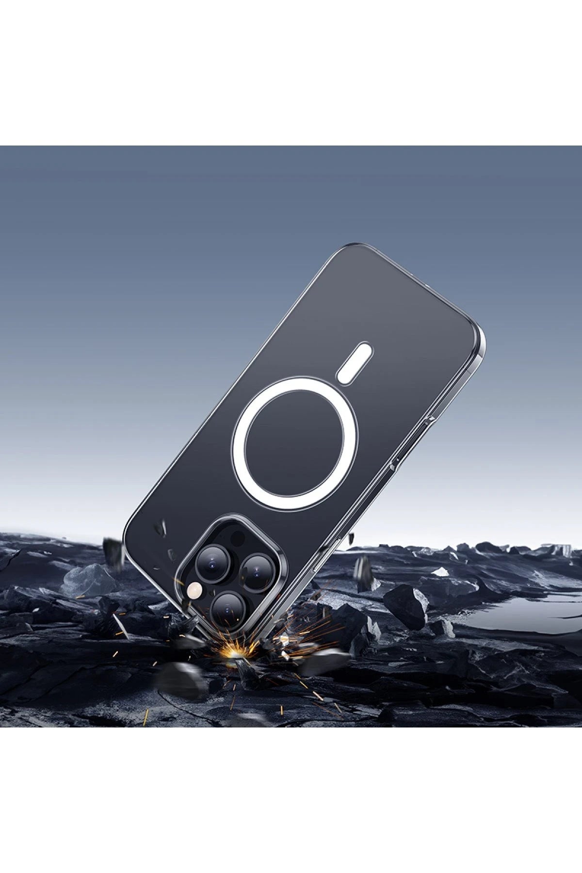 Hoco. iPhone 16 Pro Max ile Uyumlu Primary Şeffaf Kablosuz Şarj Özellikli Kapak - Şeffaf