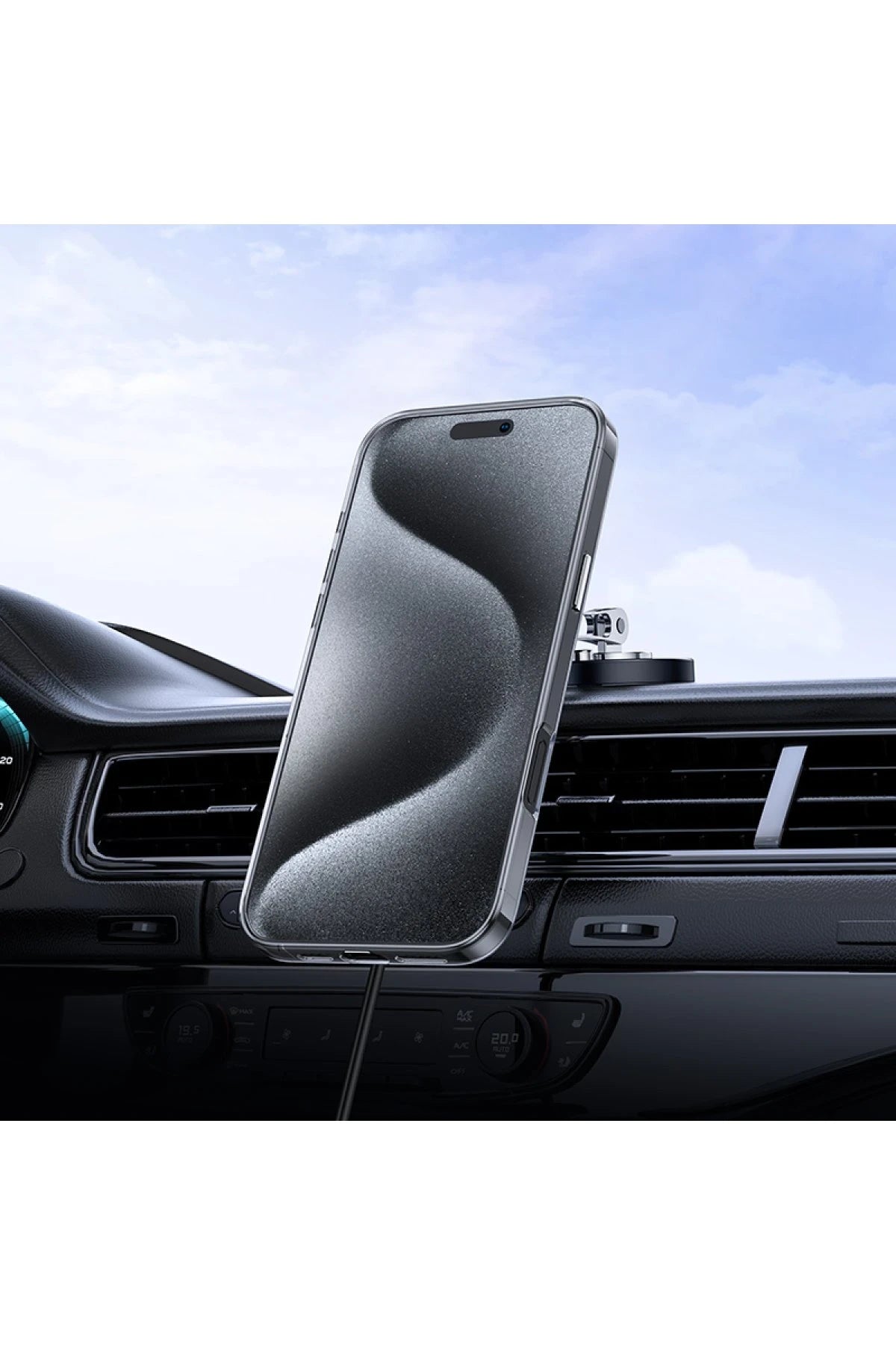 Hoco. iPhone 16 Pro ile Uyumlu Primary Şeffaf Kablosuz Şarj Özellikli Kapak - Şeffaf