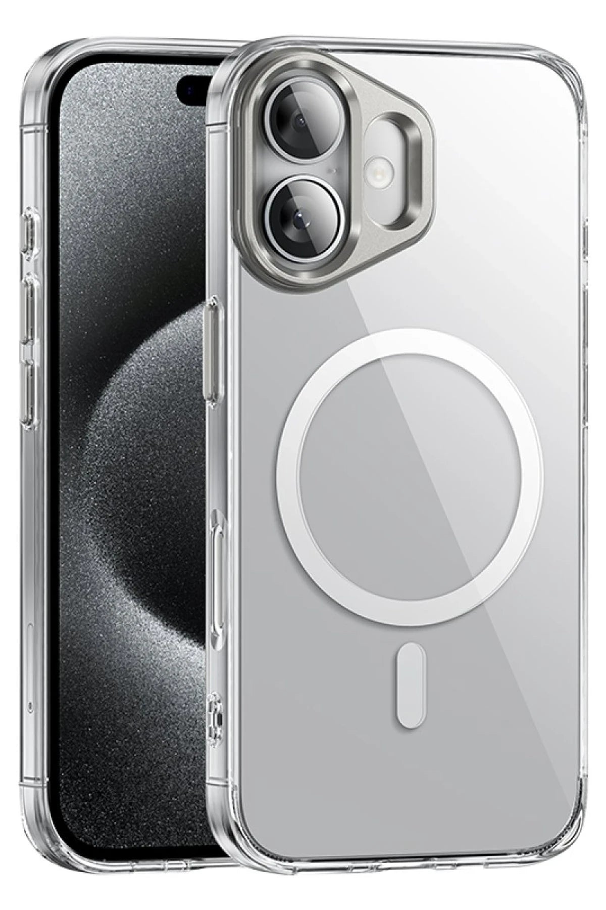 Hoco. iPhone 16 ile Uyumlu Vip Kablosuz Şarj Özellikli Kılıf - Şeffaf