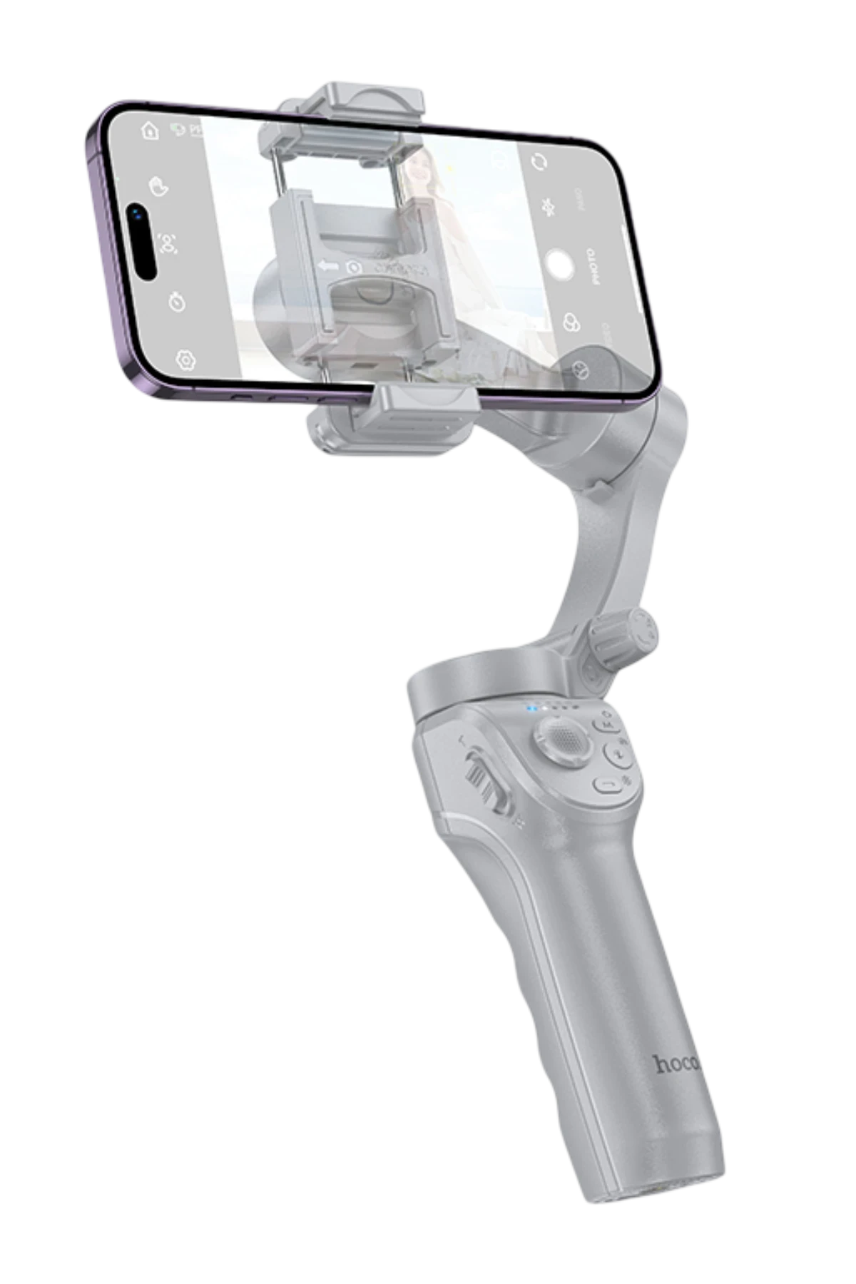 Hoco. K24 360 Derece Otomatik Yüz Takipli Tripodlu Akıllı Selfie Gimbal - Gri