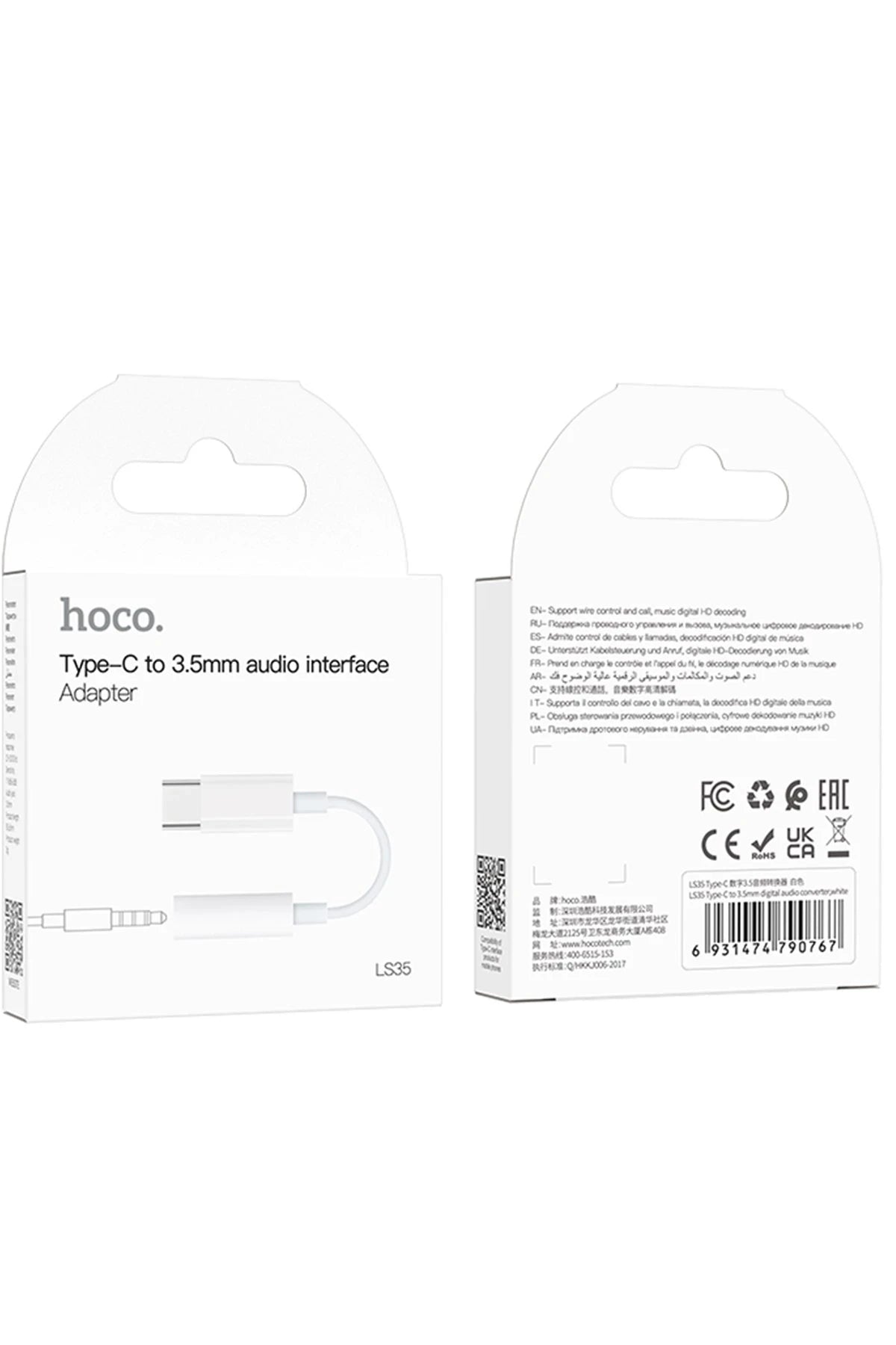 Hoco. LS35 Type-C to Aux Kablo - Beyaz