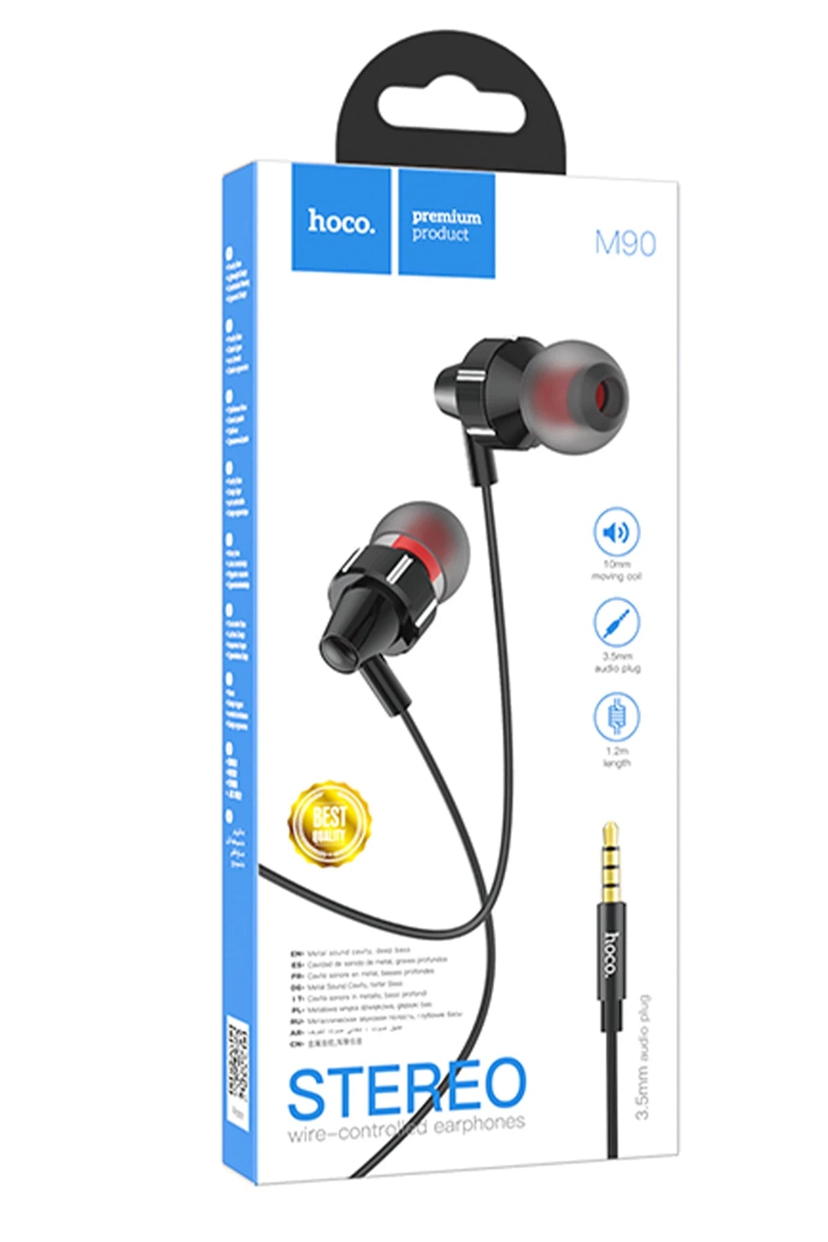 Hoco. M90 Delight 1.2M 3.5mm Dijital Mikrofonlu Kablolu Kulaklık - Siyah