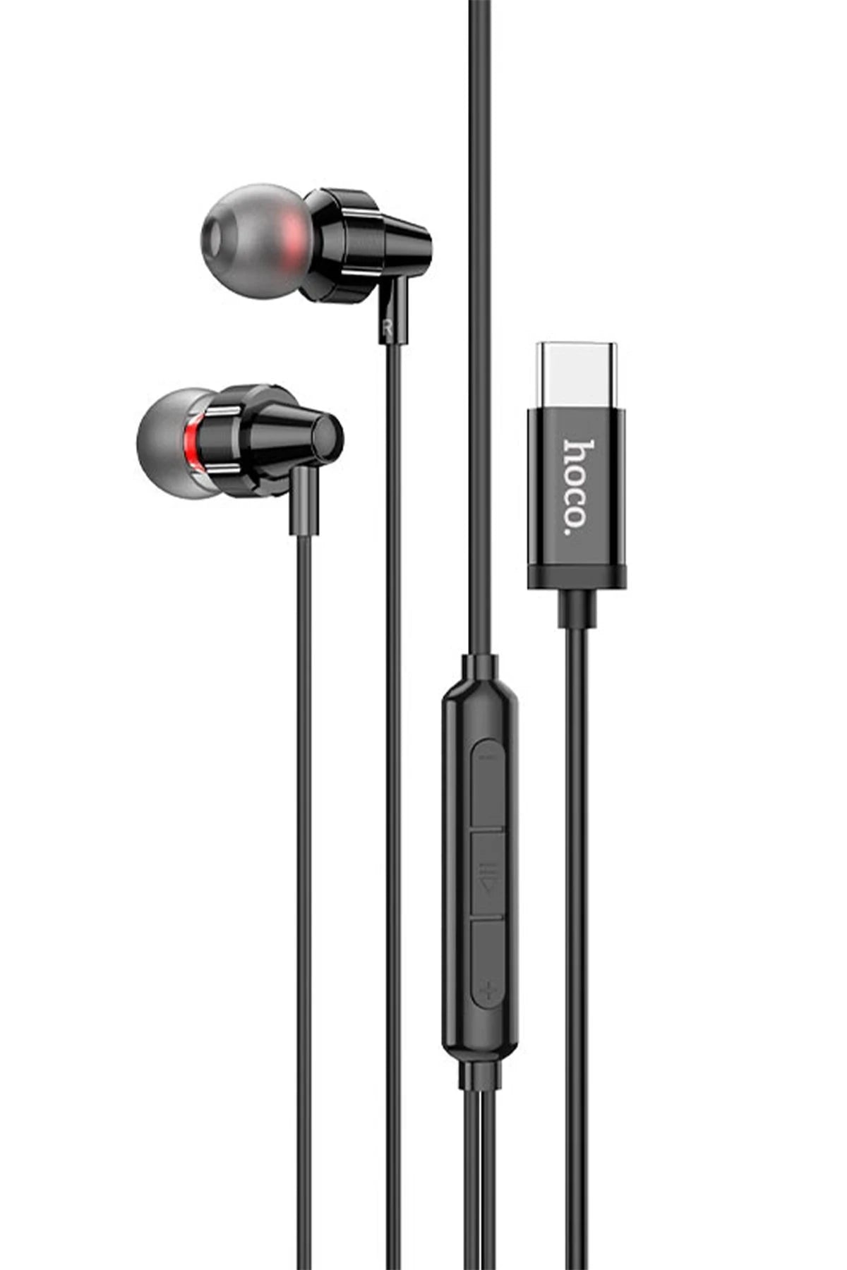 Hoco. M90 Delight 1.2M Type-C Dijital Mikrofonlu Kablolu Kulaklık - Siyah