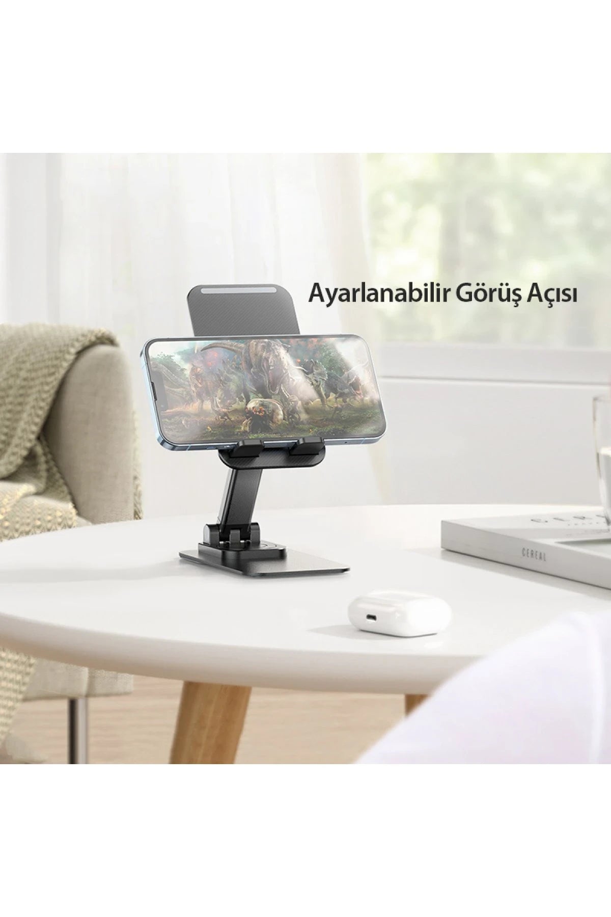 Hoco. PH50 Ayarlanabilir Katlanabilir Masaüstü Telefon Tablet Tutucu - Siyah