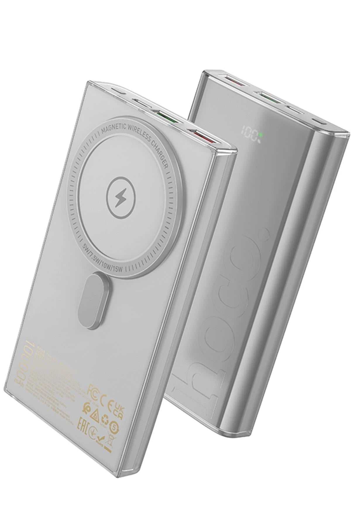 Hoco. Q22 Taurus 22.5W PD 20W Magsafe Dijital Ekranlı Powerbank - Gri