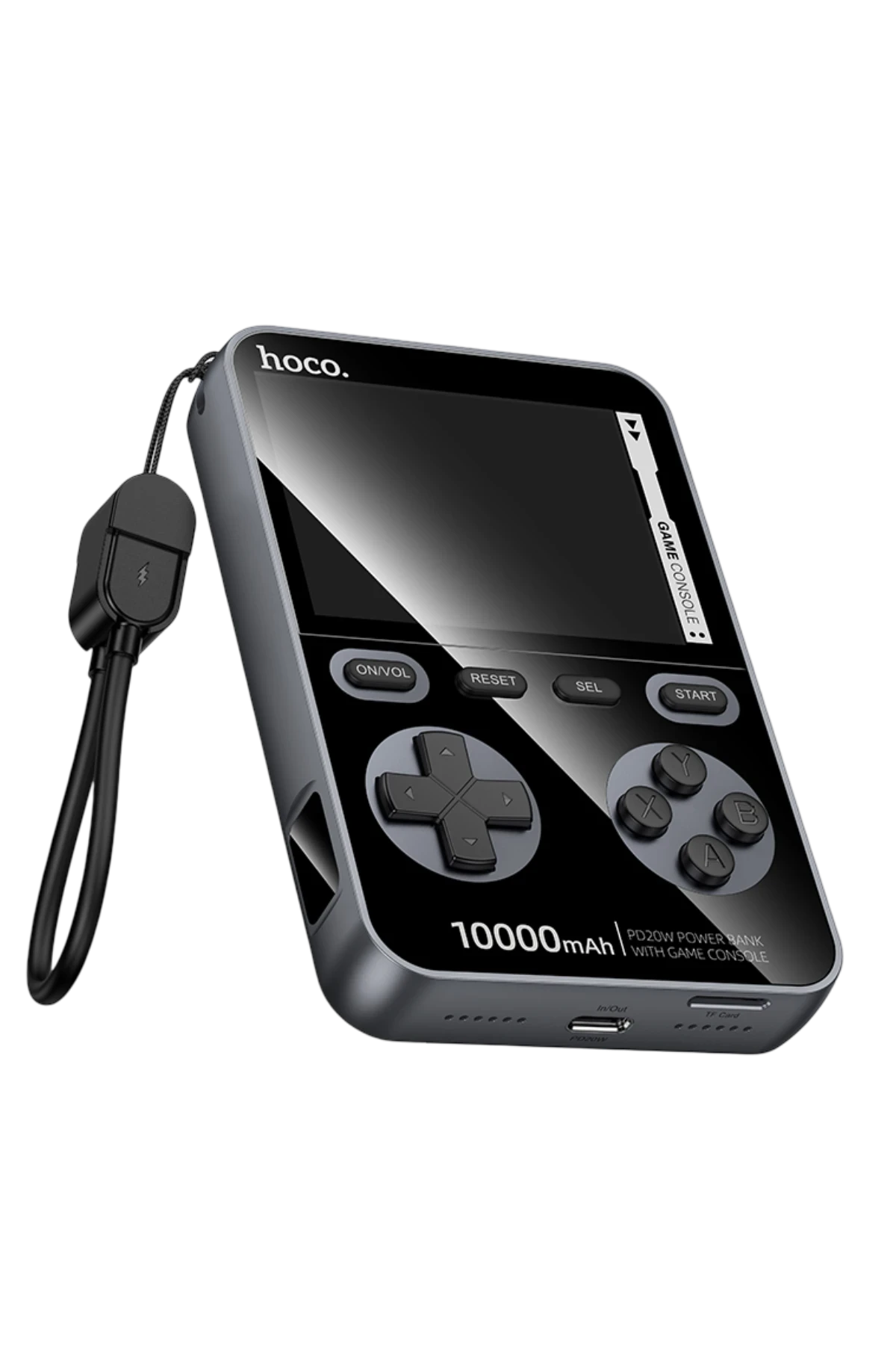 Hoco. Q47 Shine 10.000 mAh PD 20W Dahili Retro Oyun Konsollu Magsafe Powerbank - Siyah