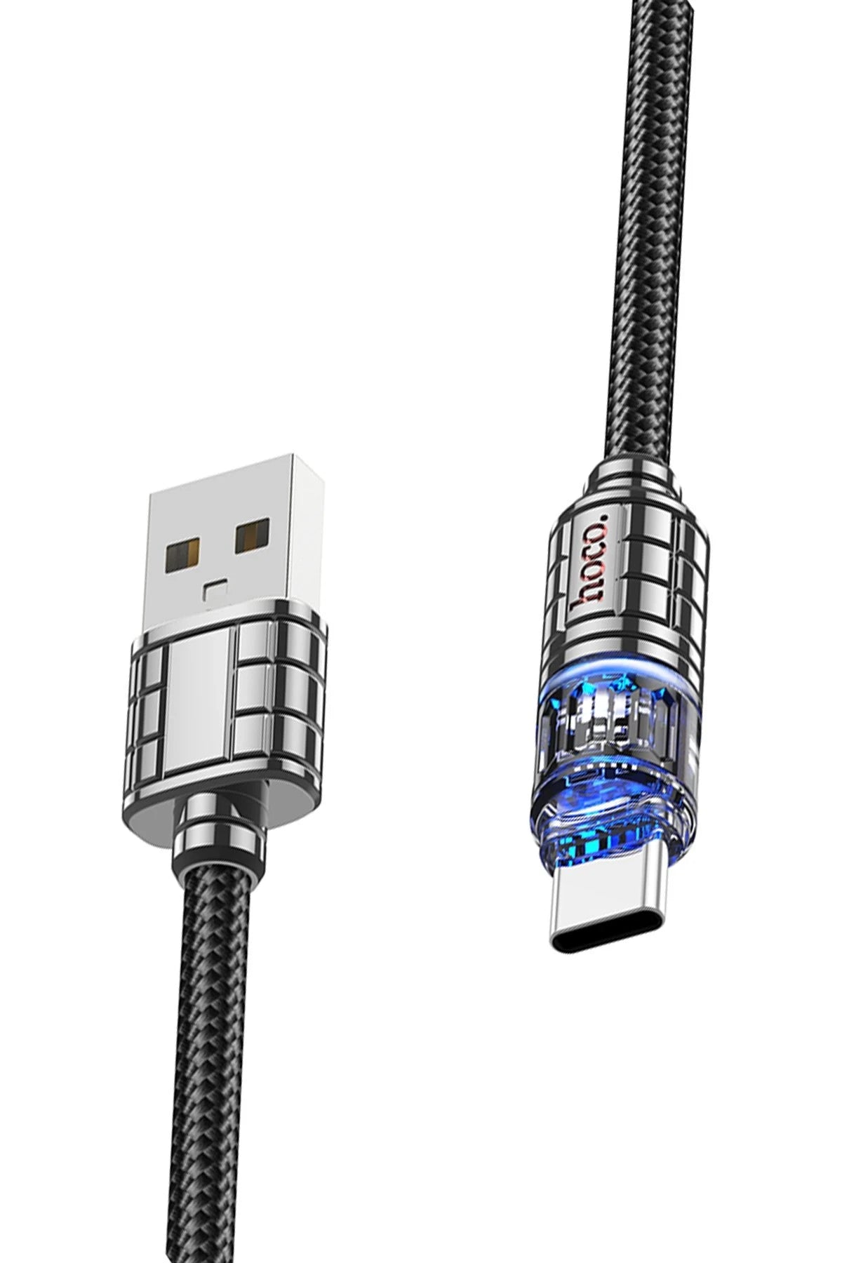 Hoco. U122 1.2M Lantern USB to Type-C Şarj Data Kablosu - Siyah