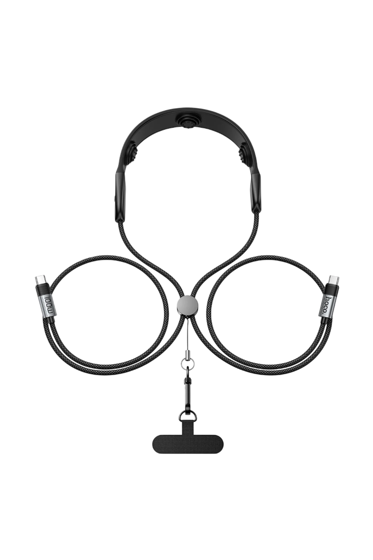 Hoco. U145 1.4M 100W Type-C to Type-C Masaj Özellikli Boyun Askılı PD Hızlı Şarj Kablosu